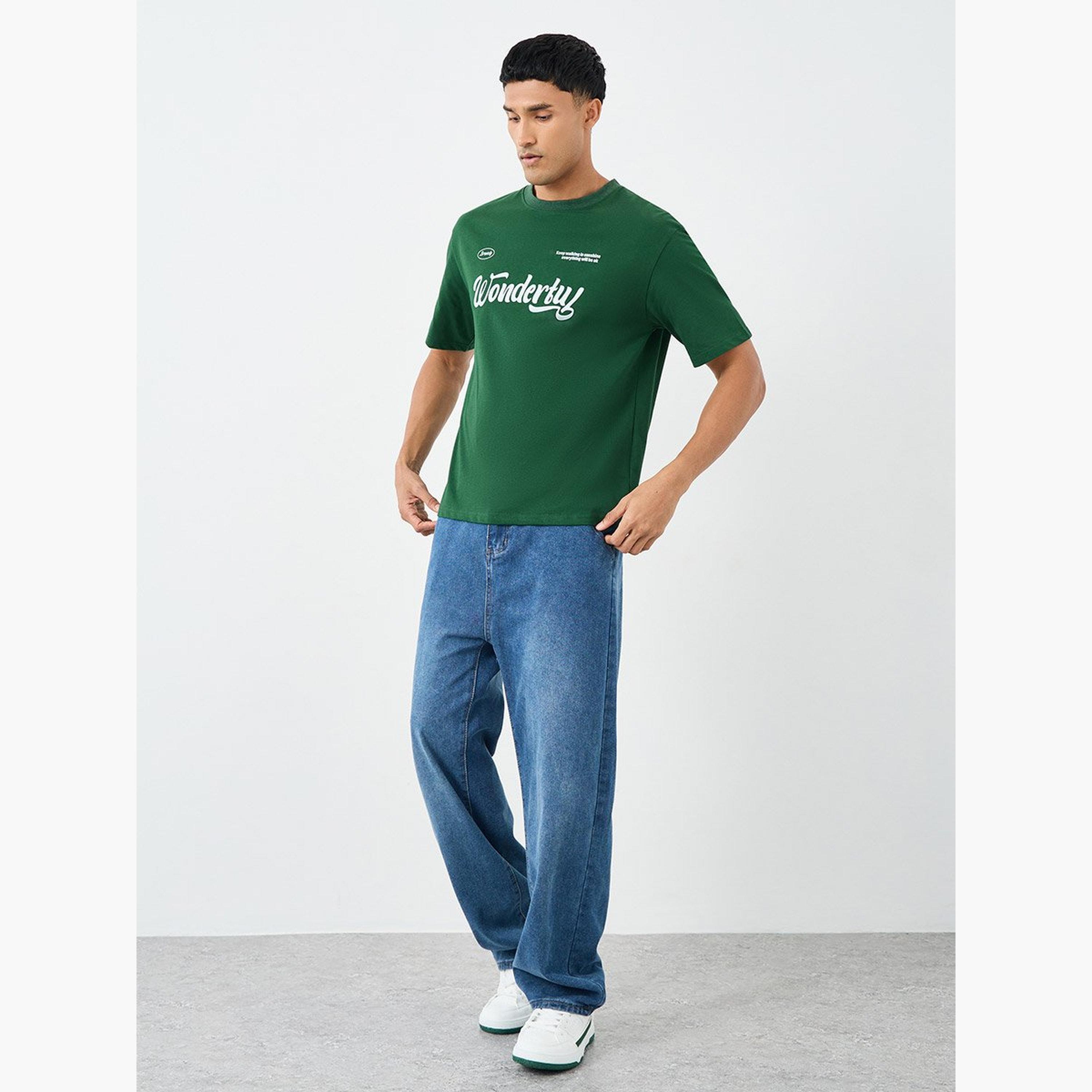 ستايلي - تي شيرت مقاس كبير بطبعة شعار-men-clothing-tshirtsandpolos-tshirts-image-2
