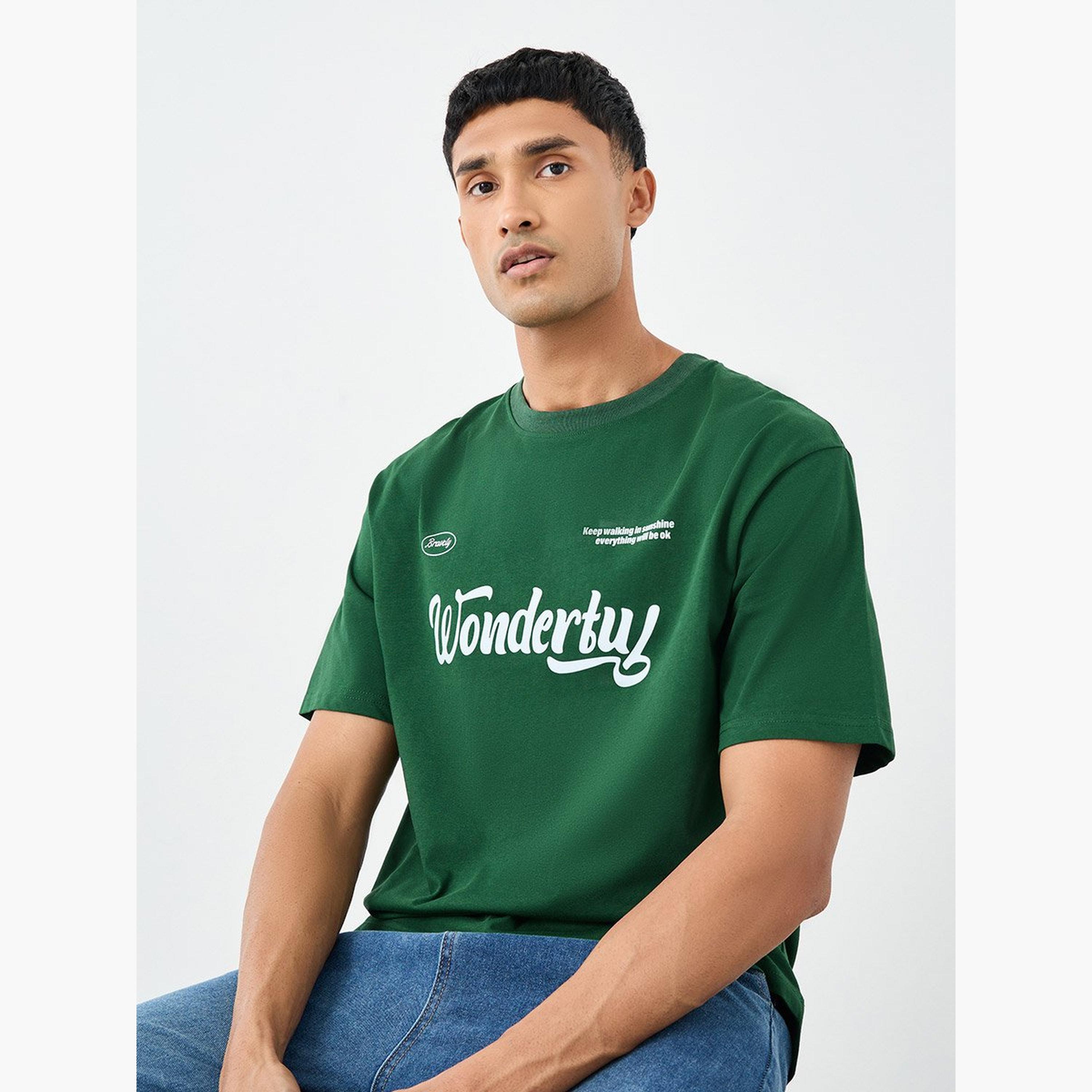 ستايلي - تي شيرت مقاس كبير بطبعة شعار-men-clothing-tshirtsandpolos-tshirts-image-3