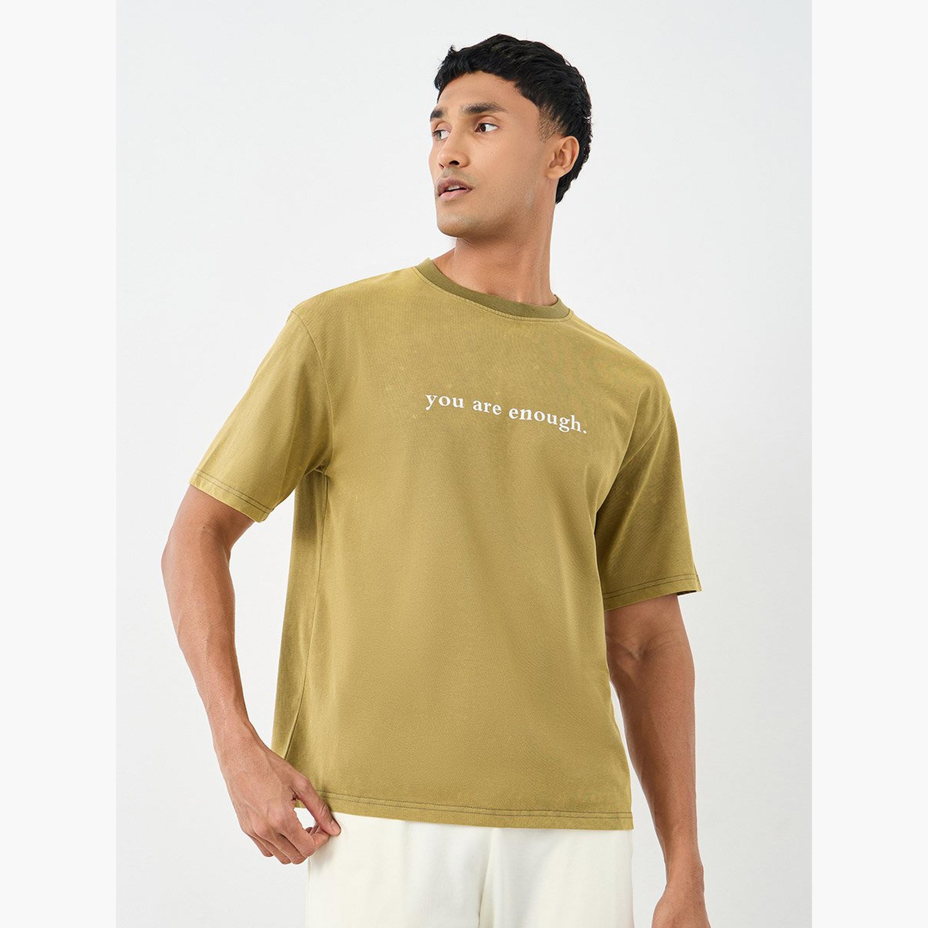 Styli Acid Washed Slogan Back Print Oversized T-Shirt-men-clothing-tshirtsandpolos-tshirts-image-1