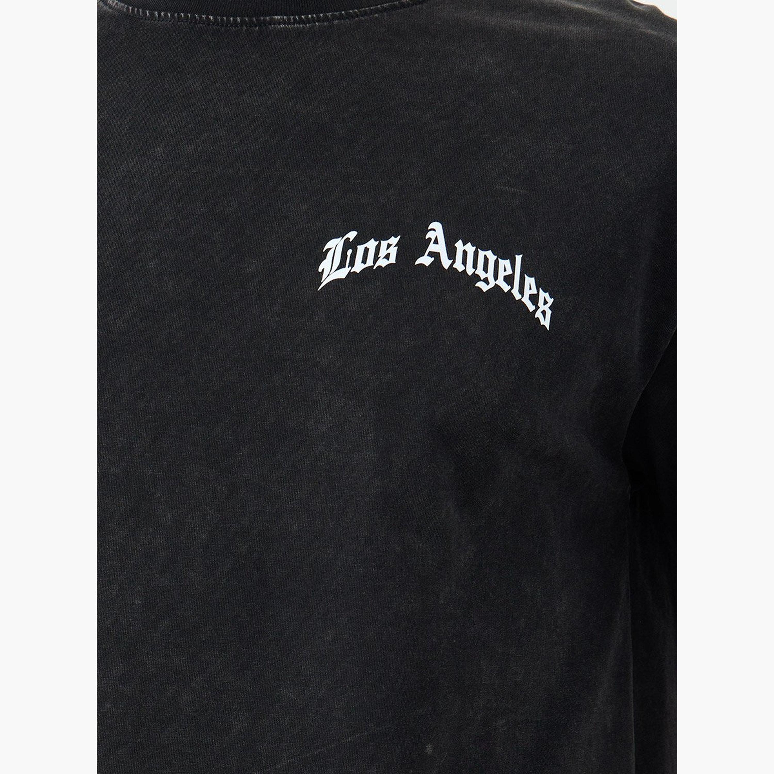 Styli Men Black Acid Washed Chest Print Oversized T-Shirt-men-clothing-tshirtsandpolos-tshirts-image-3