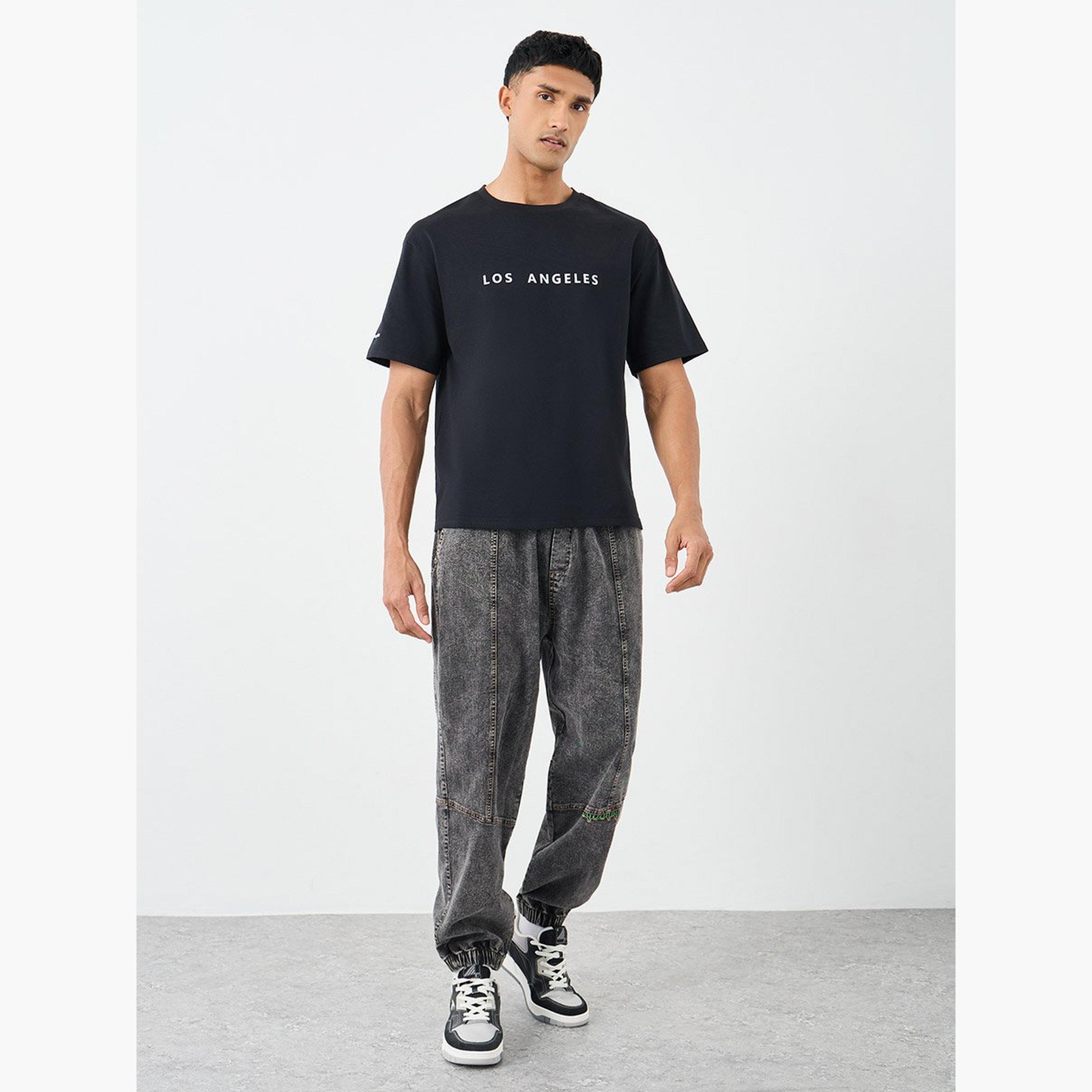 Styli Slogan Print Crew Neck Oversized T-Shirt-men-clothing-tshirtsandpolos-tshirts-image-2