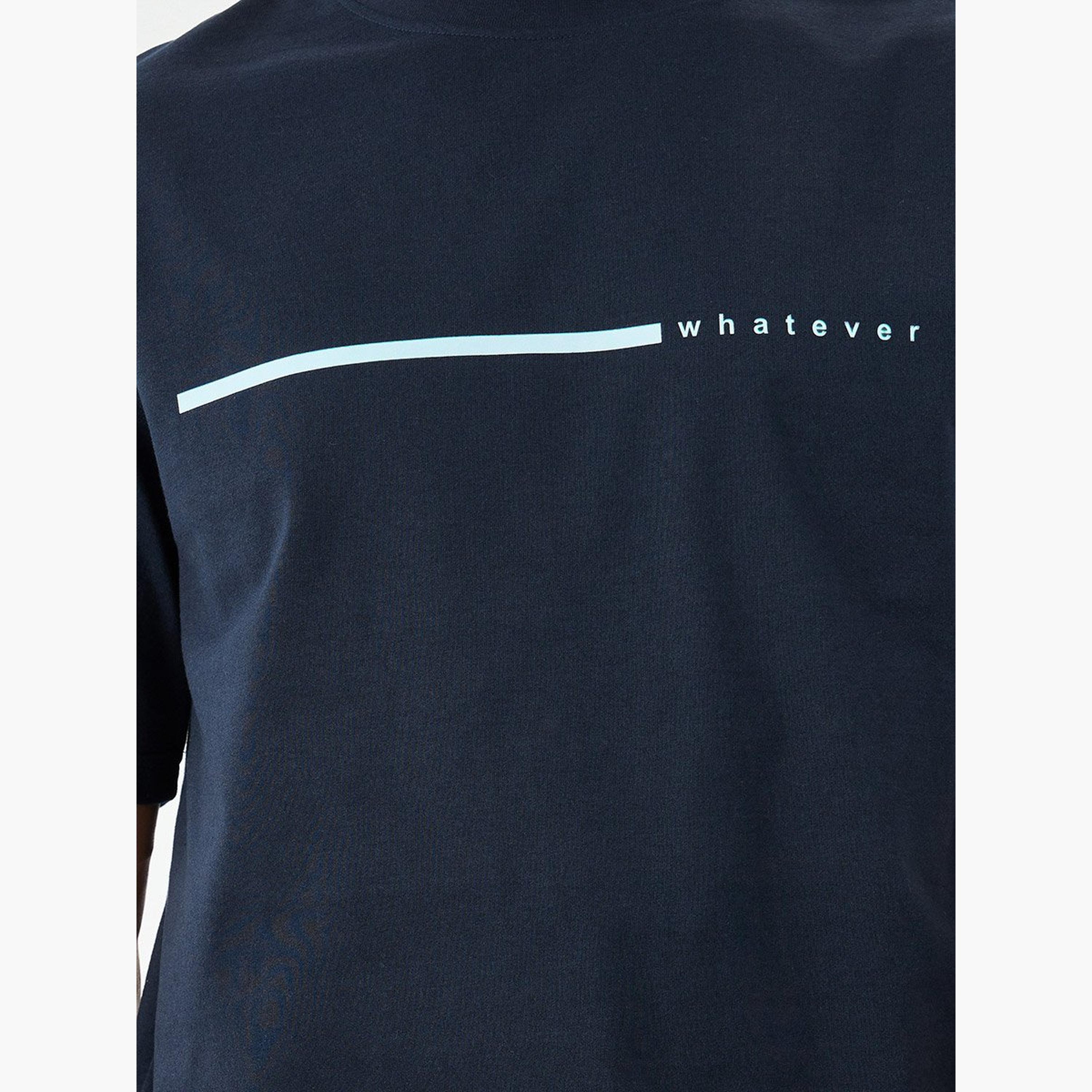 Styli Slogan Print Crew Neck Oversized T-Shirt-men-clothing-tshirtsandpolos-tshirts-image-2