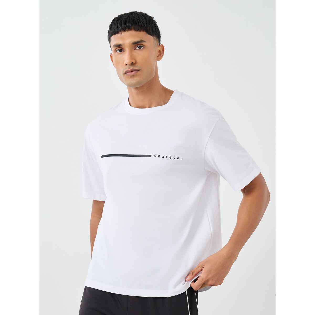 تيشيرت فضفاض بطبعة كتابة وياقة دائرية-men-clothing-tshirtsandpolos-tshirts-image-1
