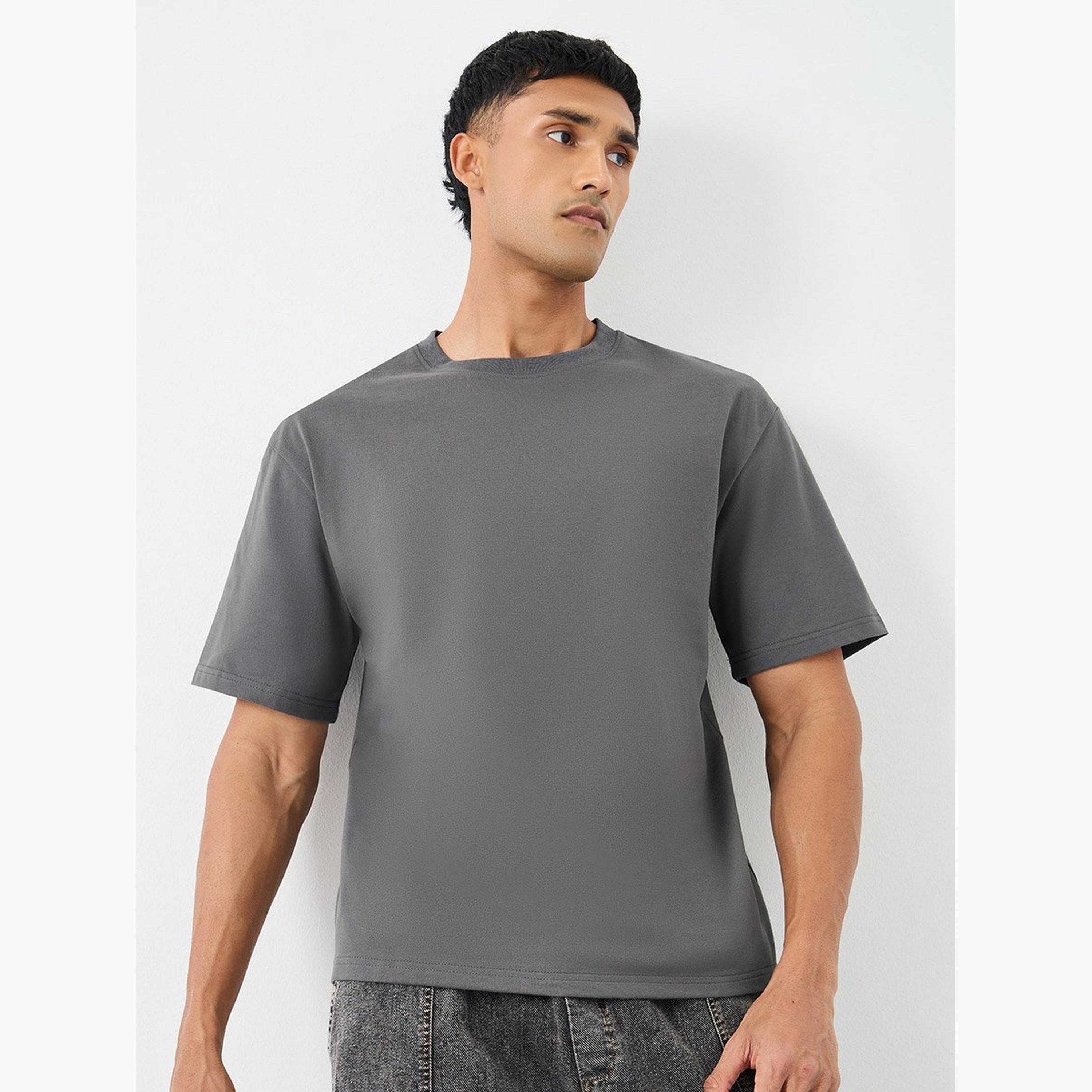 Styli Slogan Back Print Crew Neck Oversized T-Shirt-men-clothing-tshirtsandpolos-tshirts-image-1