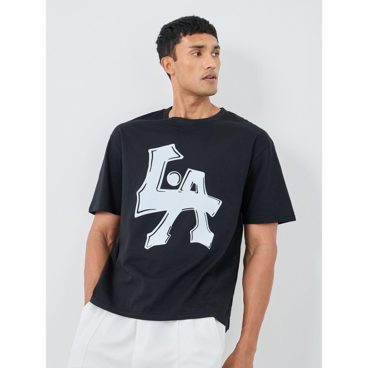 Styli Slogan Print Crew Neck Oversized T-Shirt-men-clothing-tshirtsandpolos-tshirts-image-1