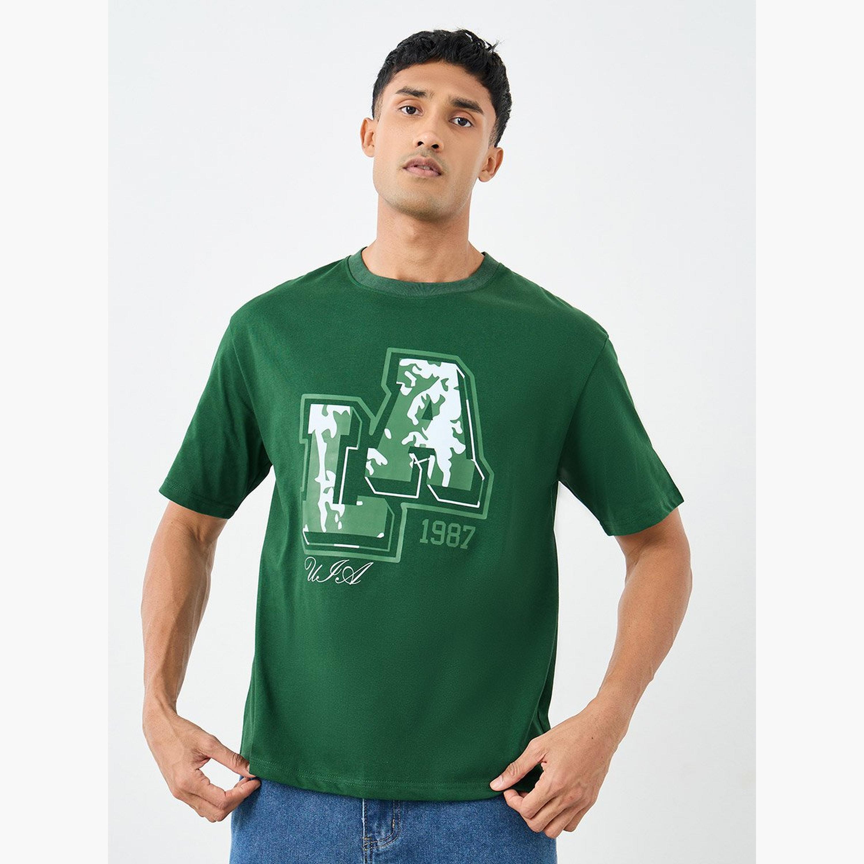 Styli LA Graphic Print Crew Neck Oversized T-Shirt-men-clothing-tshirtsandpolos-tshirts-image-1