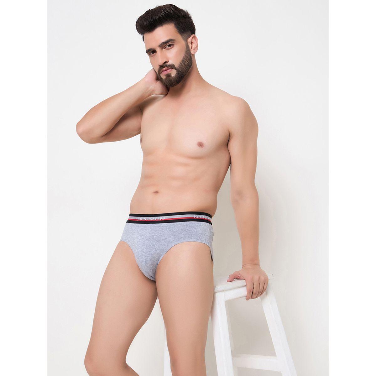 John Player Pack of 2 - Solid Briefs with Elastic Waistband-men-clothing-innerwear-underwear-image-1