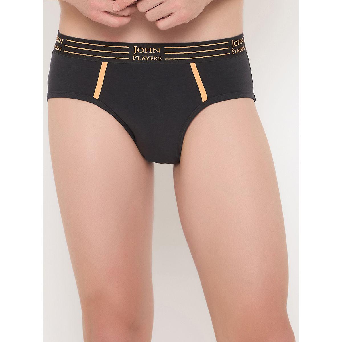John Player Pack of 2 - Solid Briefs with Striped Waistband-men-clothing-innerwear-underwear-image-2