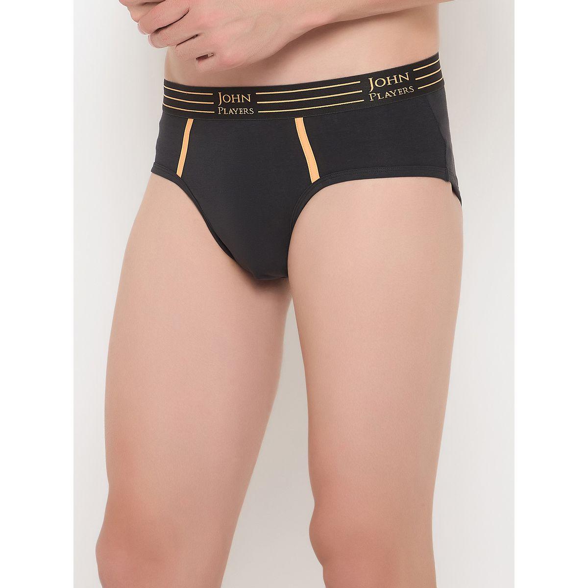 John Player Pack of 2 - Solid Briefs with Striped Waistband-men-clothing-innerwear-underwear-image-3
