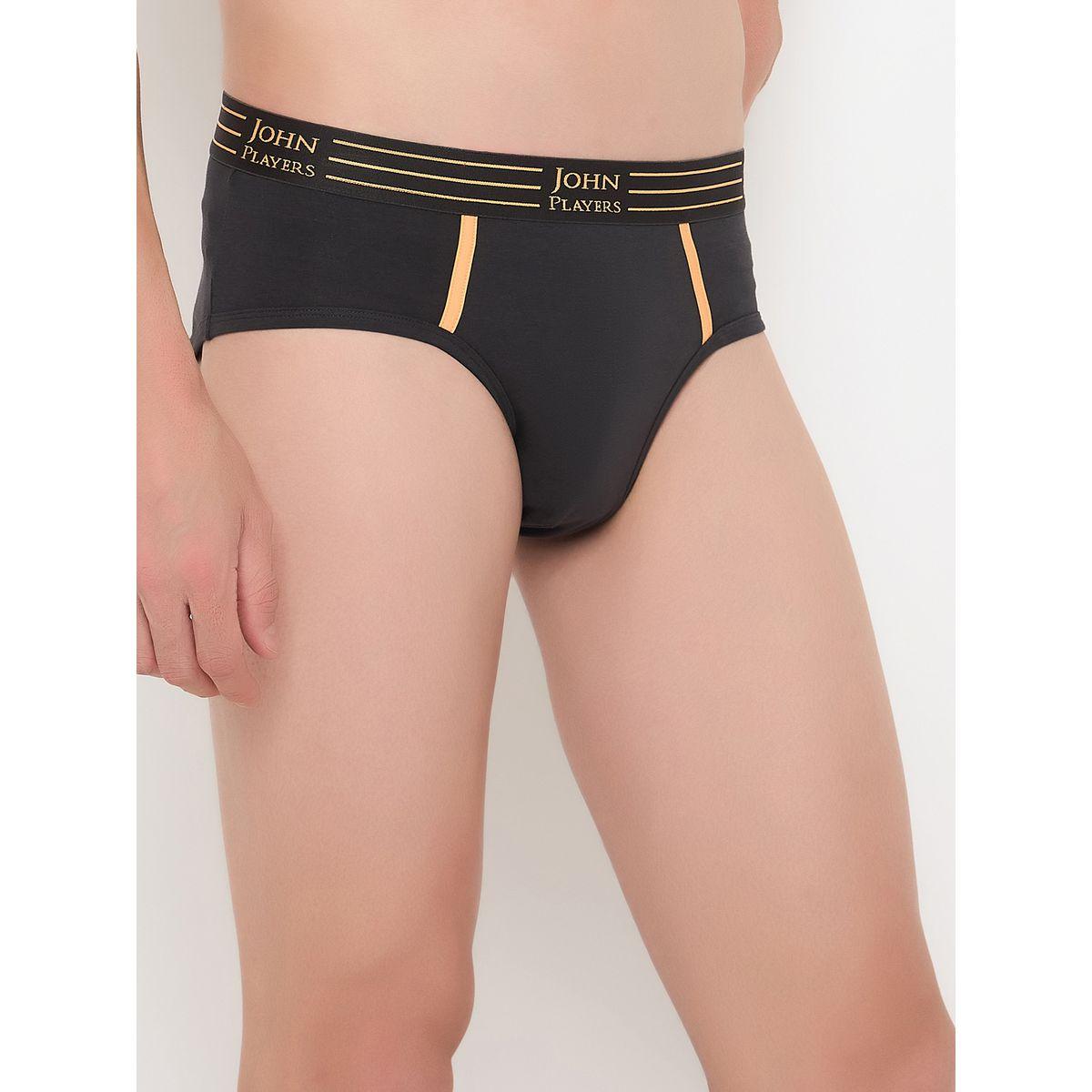 John Player Pack of 2 - Solid Briefs with Striped Waistband-men-clothing-innerwear-underwear-image-4