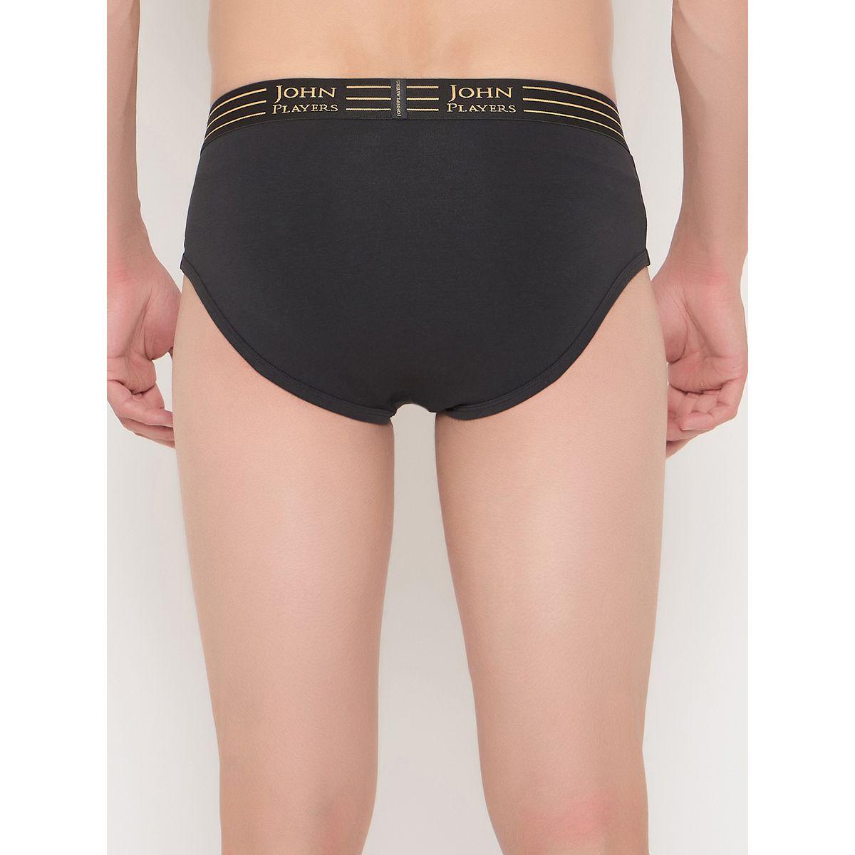 John Player Pack of 2 - Solid Briefs with Striped Waistband-men-clothing-innerwear-underwear-image-5