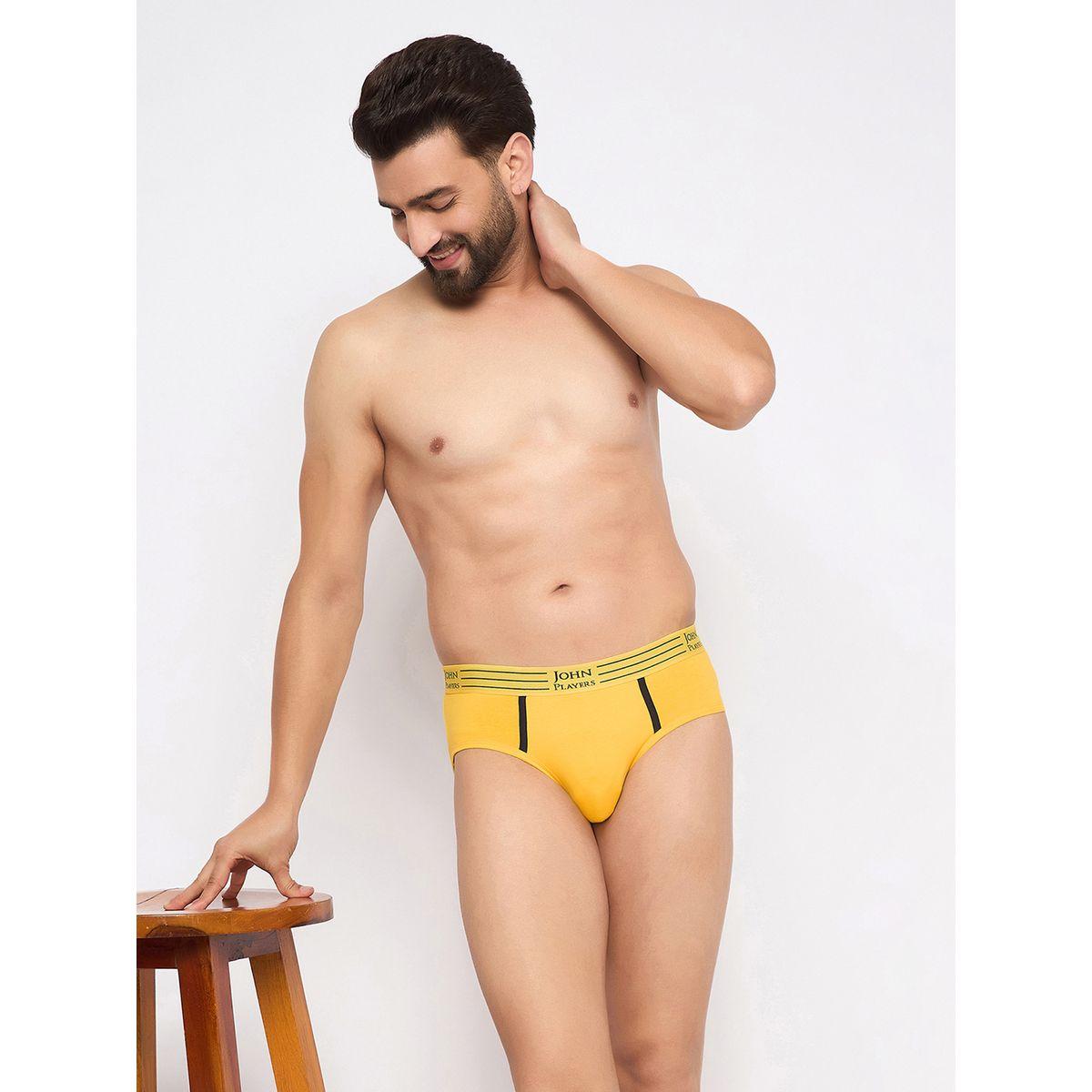 John Player Pack of 2 - Solid Briefs with Striped Waistband-men-clothing-innerwear-underwear-image-1