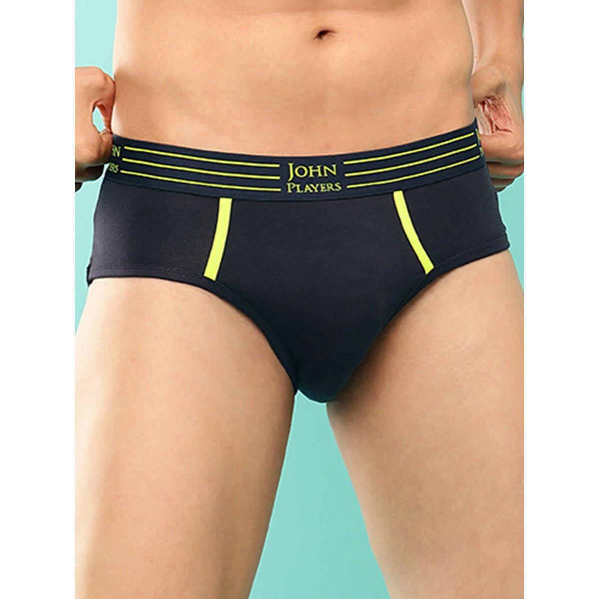 John Player Pack of 2 - Solid Briefs with Striped Waistband-men-clothing-innerwear-underwear-image-2