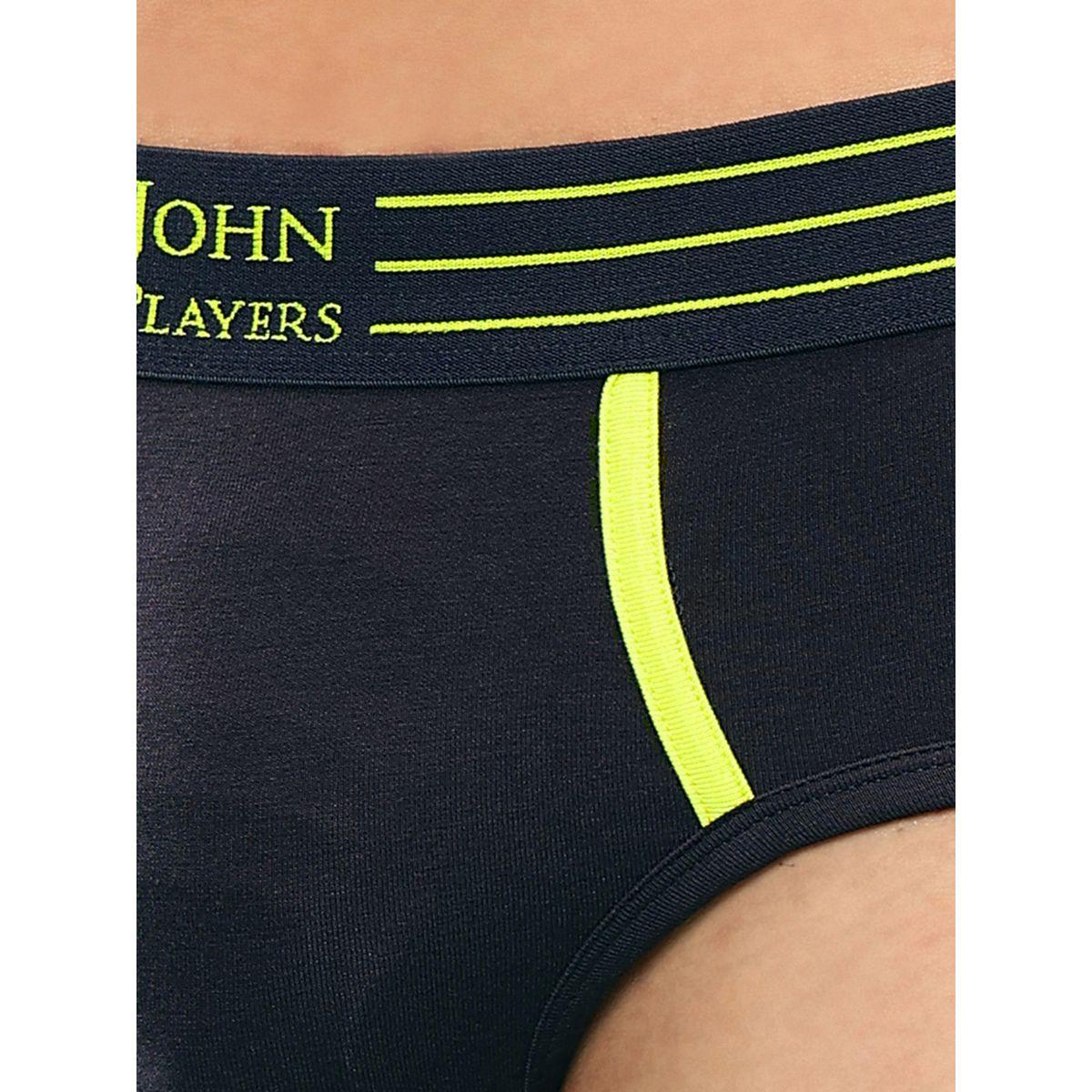 John Player Pack of 2 - Solid Briefs with Striped Waistband-men-clothing-innerwear-underwear-image-6