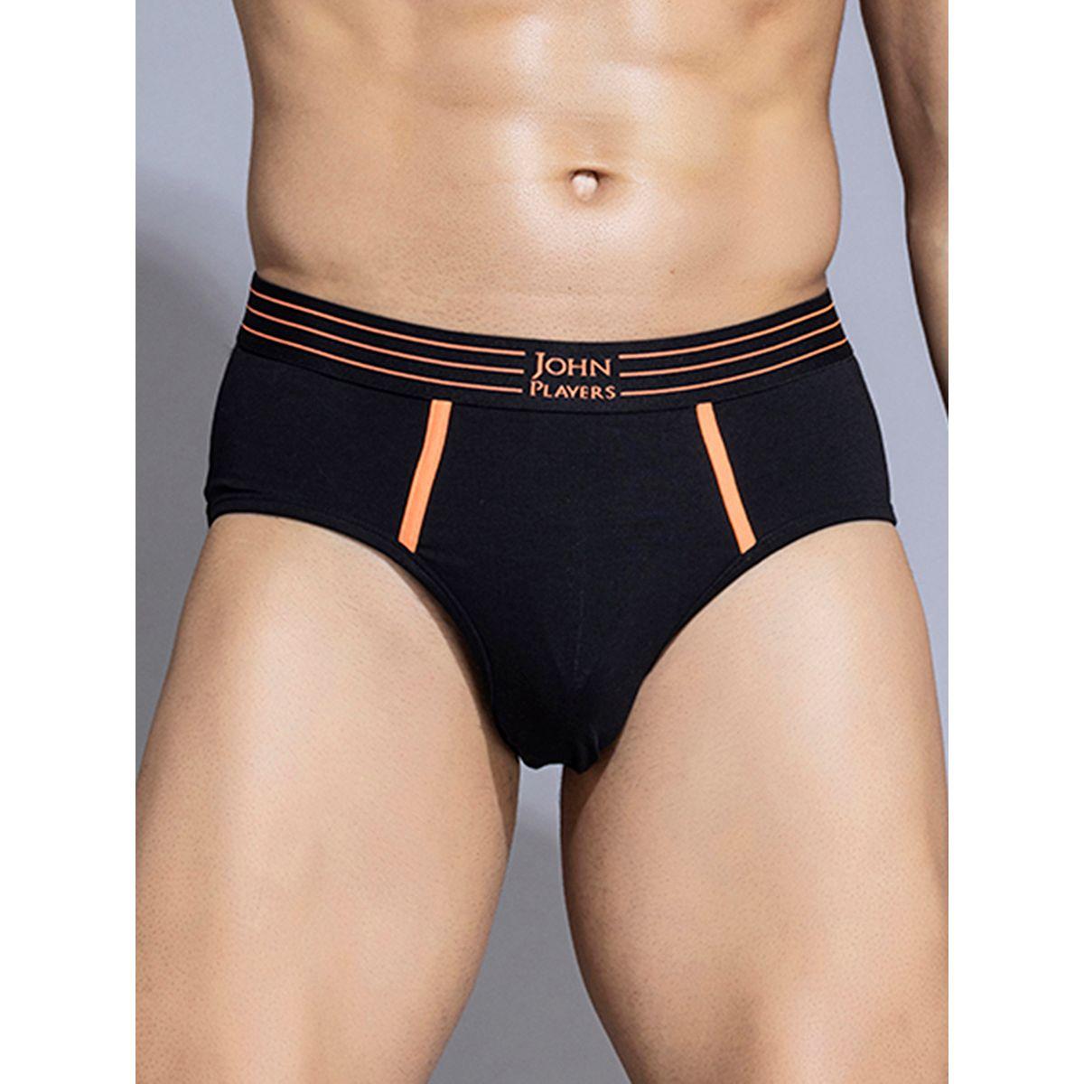 John Player Pack of 2 - Solid Briefs with Striped Waistband-men-clothing-innerwear-underwear-image-2