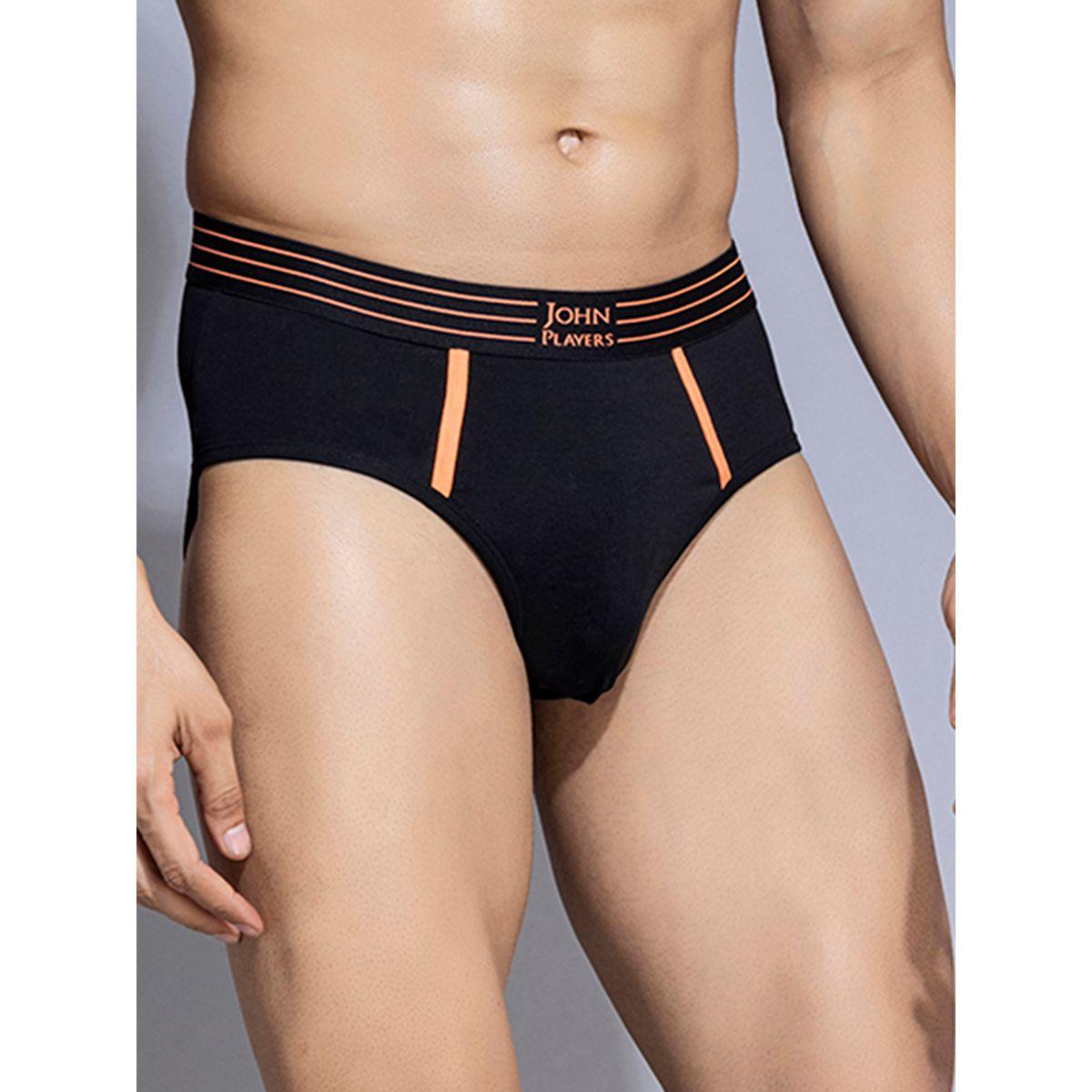 John Player Pack of 2 - Solid Briefs with Striped Waistband-men-clothing-innerwear-underwear-image-3