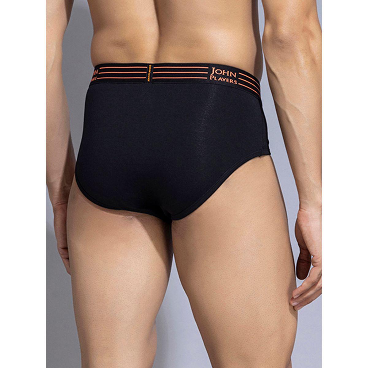 John Player Pack of 2 - Solid Briefs with Striped Waistband-men-clothing-innerwear-underwear-image-5