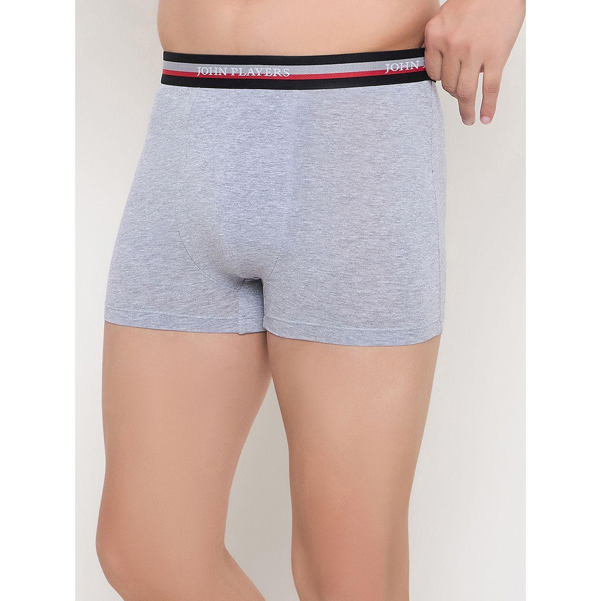 John Player Pack of 2 - Solid Trunks with Elastic Waistband-men-clothing-innerwear-underwear-image-3