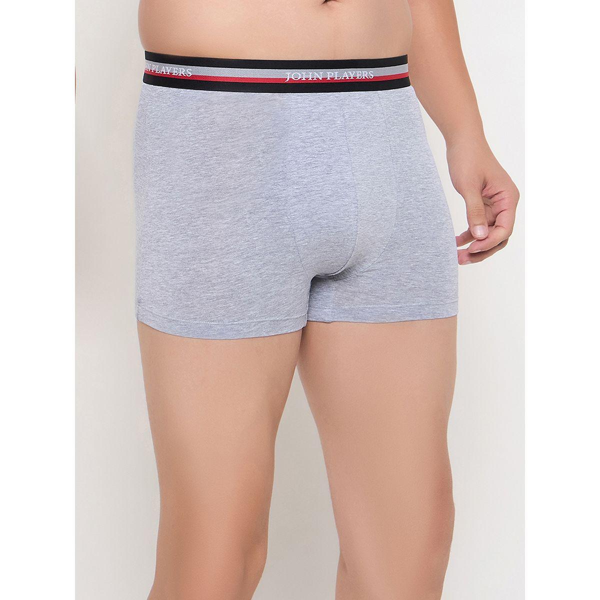 John Player Pack of 2 - Solid Trunks with Elastic Waistband-men-clothing-innerwear-underwear-image-4