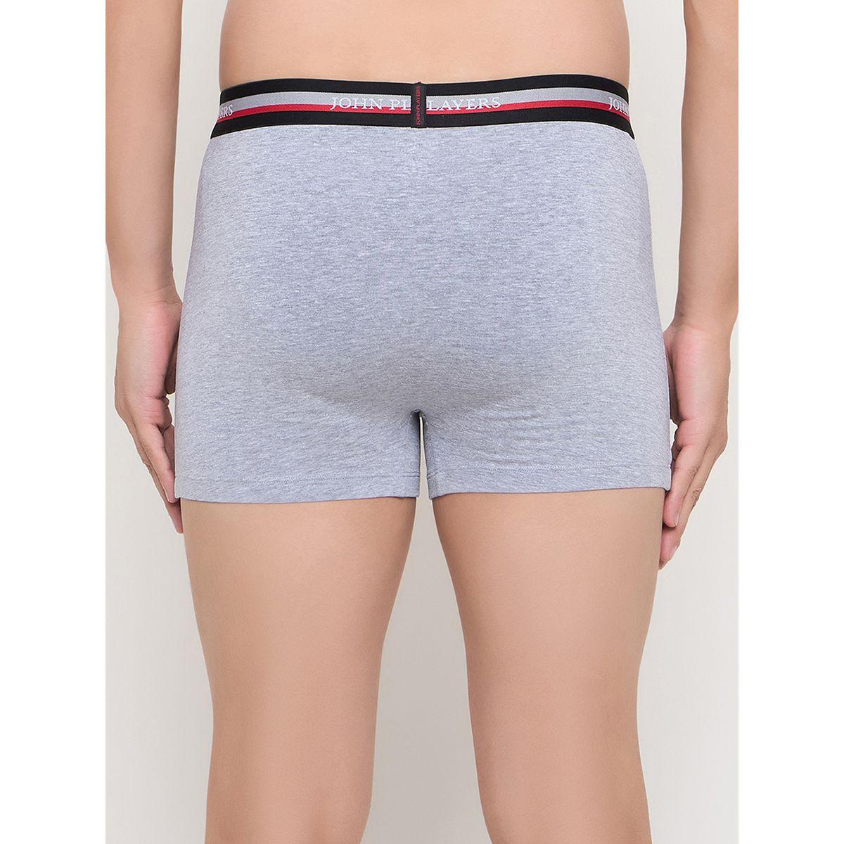 John Player Pack of 2 - Solid Trunks with Elastic Waistband-men-clothing-innerwear-underwear-image-5