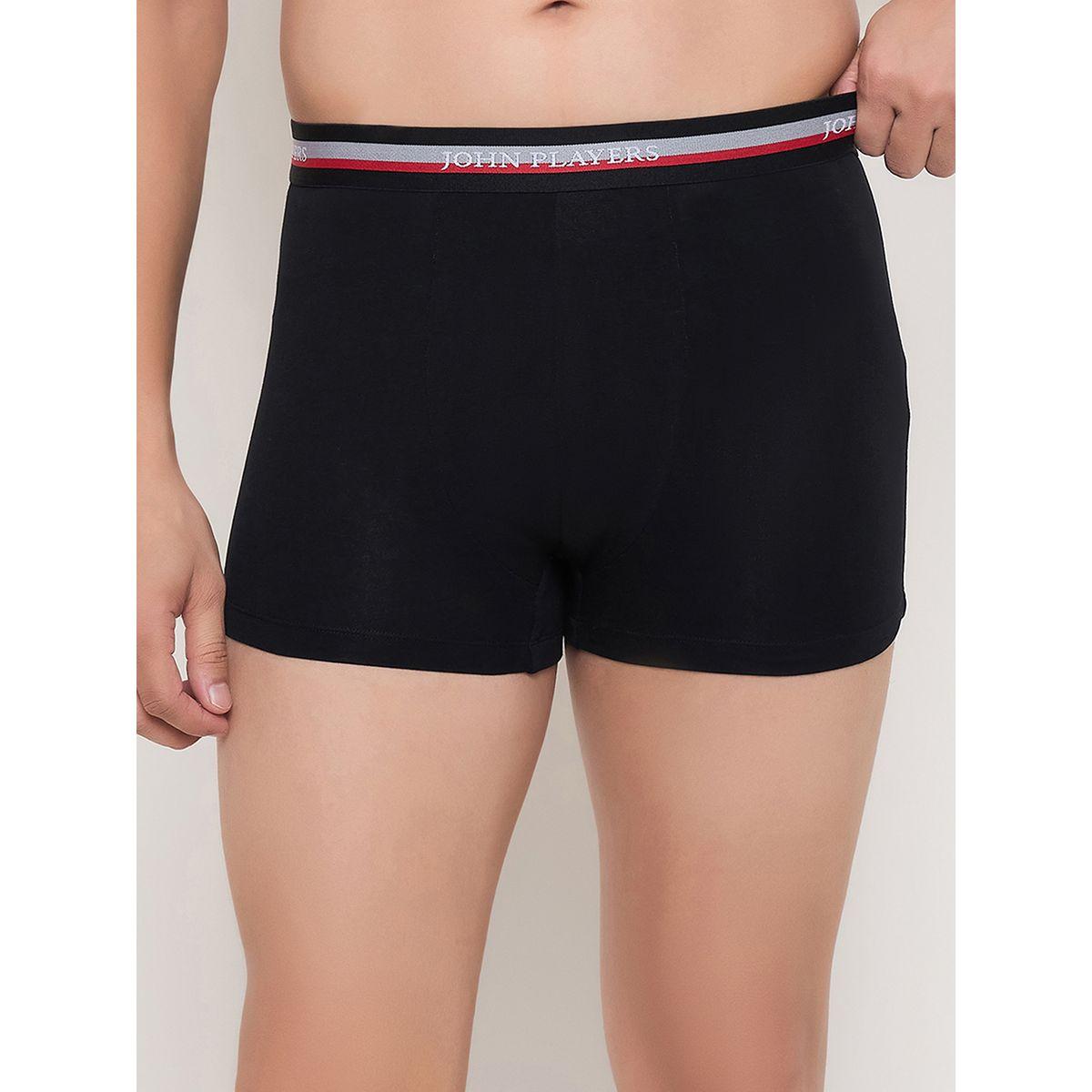 John Player Pack of 2 - Solid Trunks with Elastic Waistband-men-clothing-innerwear-underwear-image-2
