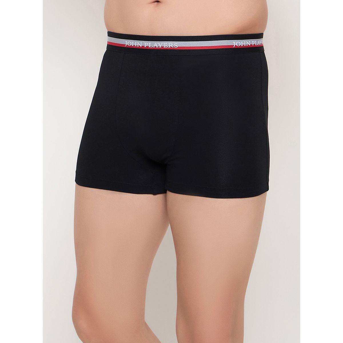 John Player Pack of 2 - Solid Trunks with Elastic Waistband-men-clothing-innerwear-underwear-image-3