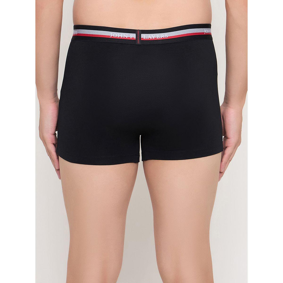 John Player Pack of 2 - Solid Trunks with Elastic Waistband-men-clothing-innerwear-underwear-image-5