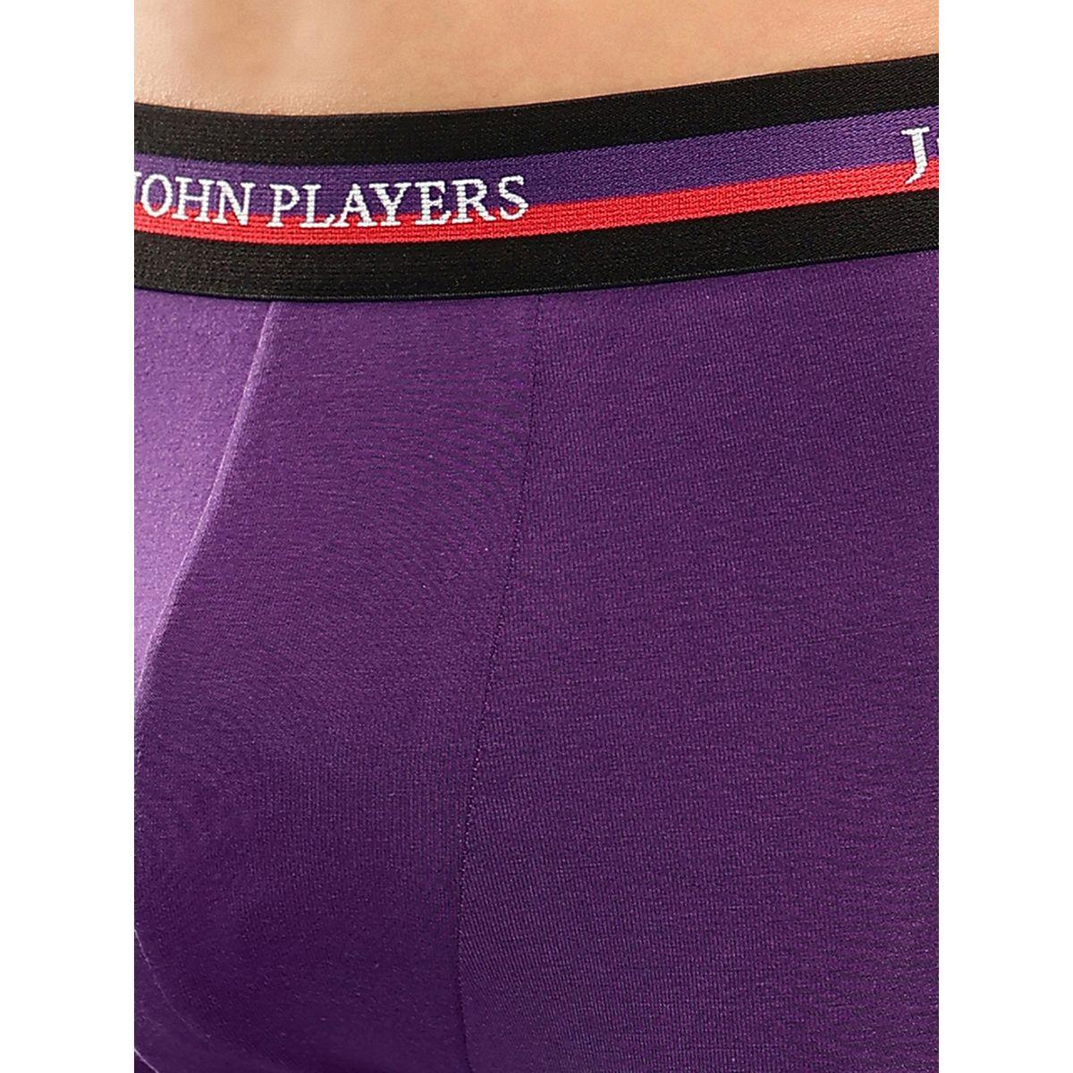 John Player Pack of 2 - Solid Trunks with Elastic Waistband-men-clothing-innerwear-underwear-image-6