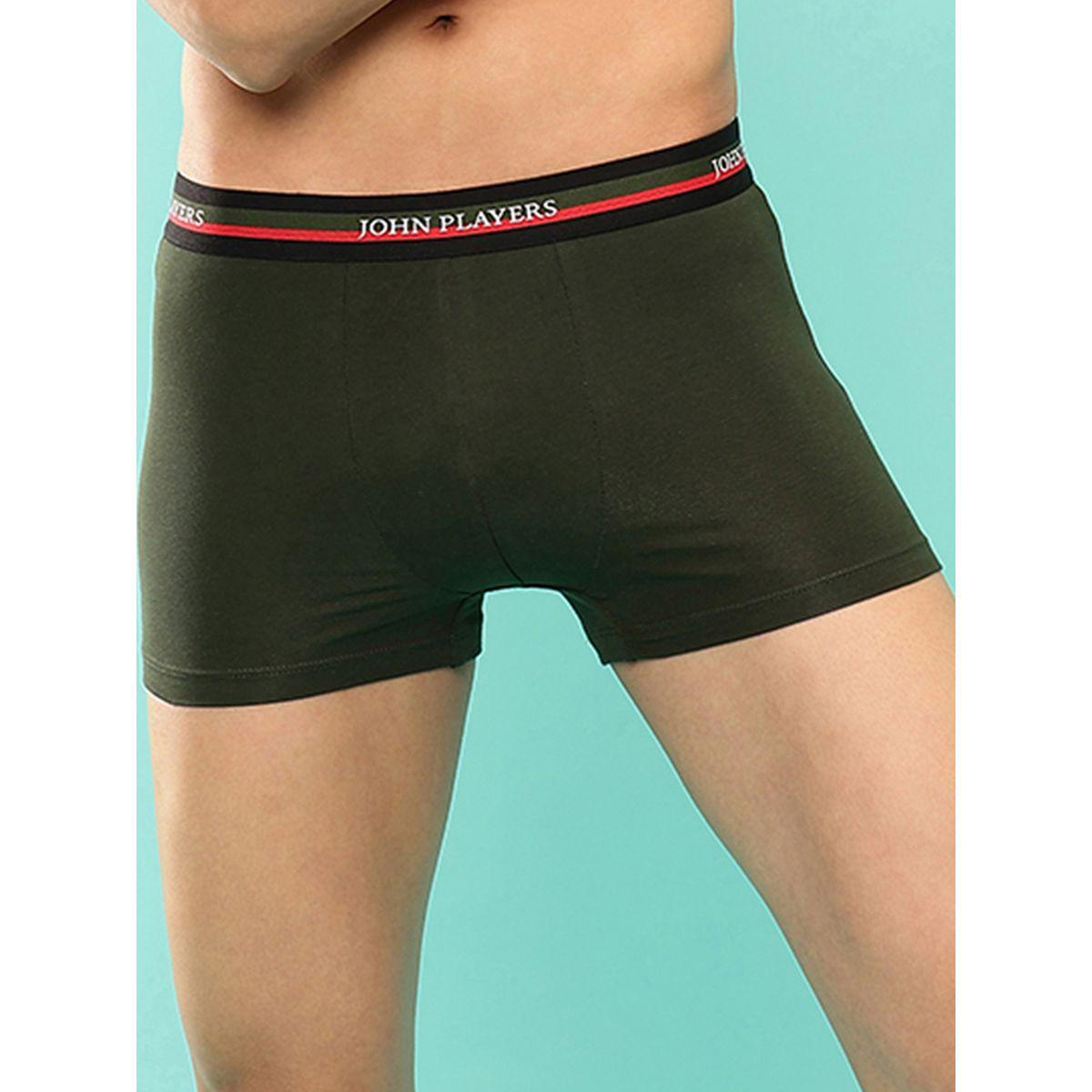 John Player Pack of 2 - Solid Trunks with Elastic Waistband-men-clothing-innerwear-underwear-image-2