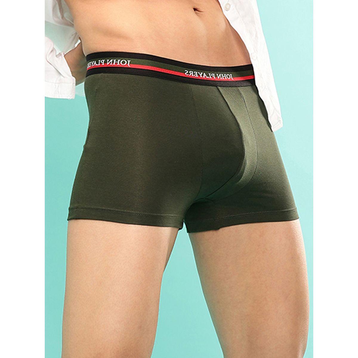 John Player Pack of 2 - Solid Trunks with Elastic Waistband-men-clothing-innerwear-underwear-image-4