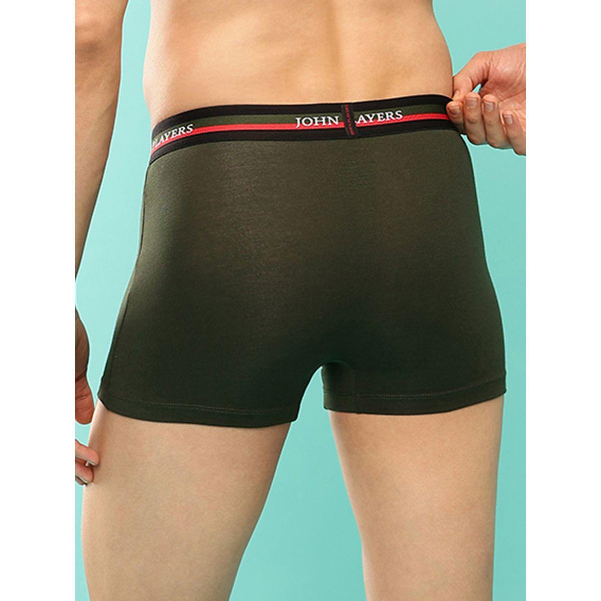 John Player Pack of 2 - Solid Trunks with Elastic Waistband-men-clothing-innerwear-underwear-image-5