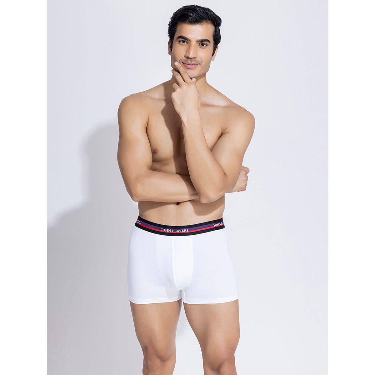 John Player Pack of 2 - Solid Trunks with Elastic Waistband-men-clothing-innerwear-underwear-image-1