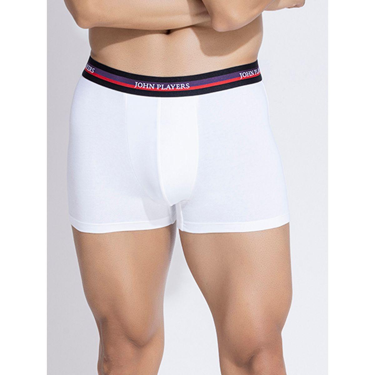 John Player Pack of 2 - Solid Trunks with Elastic Waistband-men-clothing-innerwear-underwear-image-2