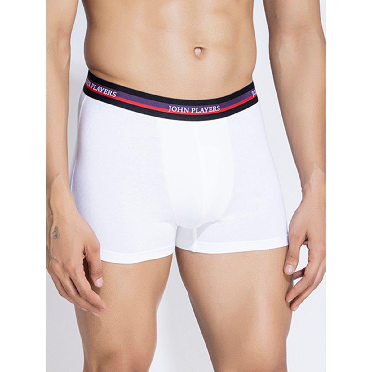 John Player Pack of 2 - Solid Trunks with Elastic Waistband-men-clothing-innerwear-underwear-image-3