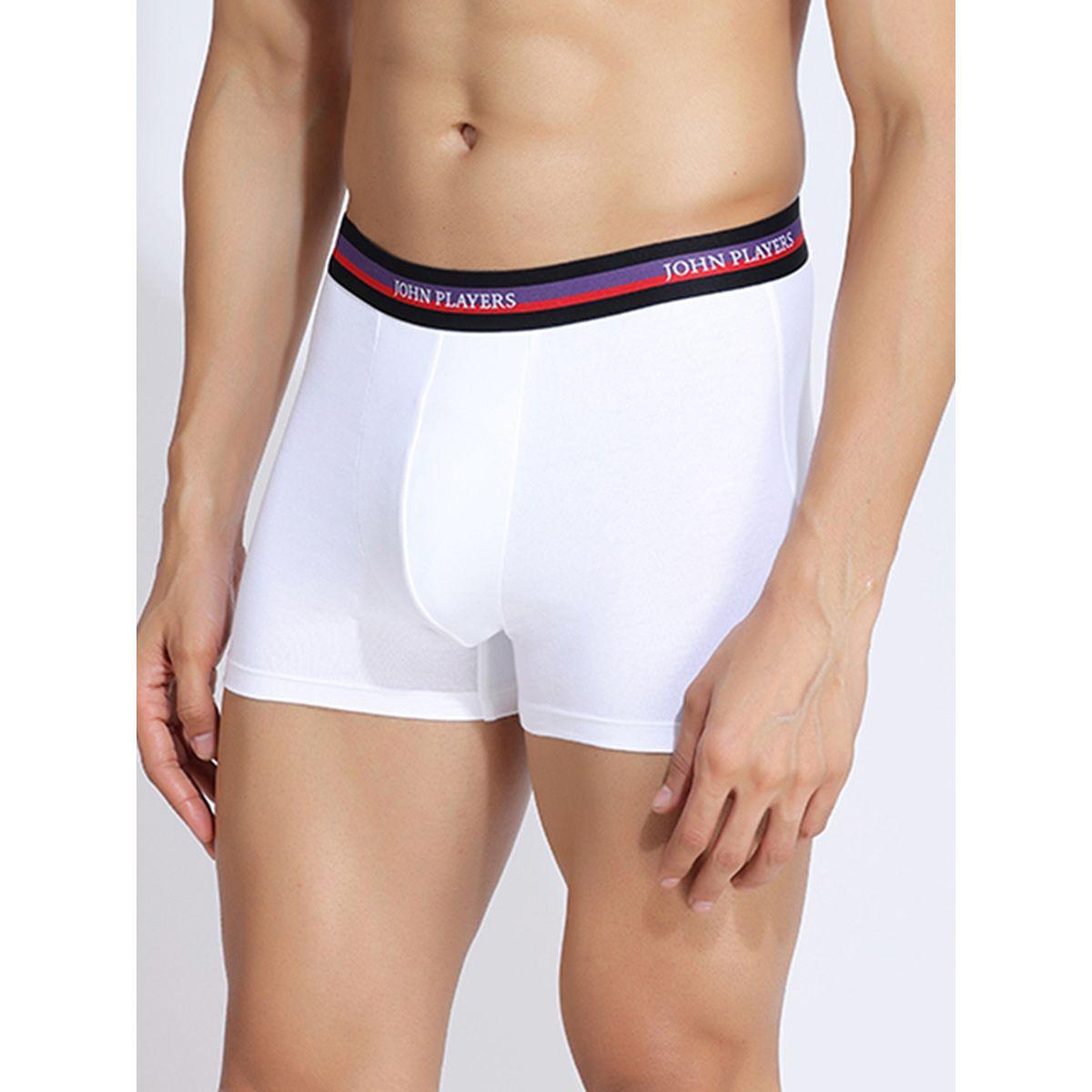 John Player Pack of 2 - Solid Trunks with Elastic Waistband-men-clothing-innerwear-underwear-image-4