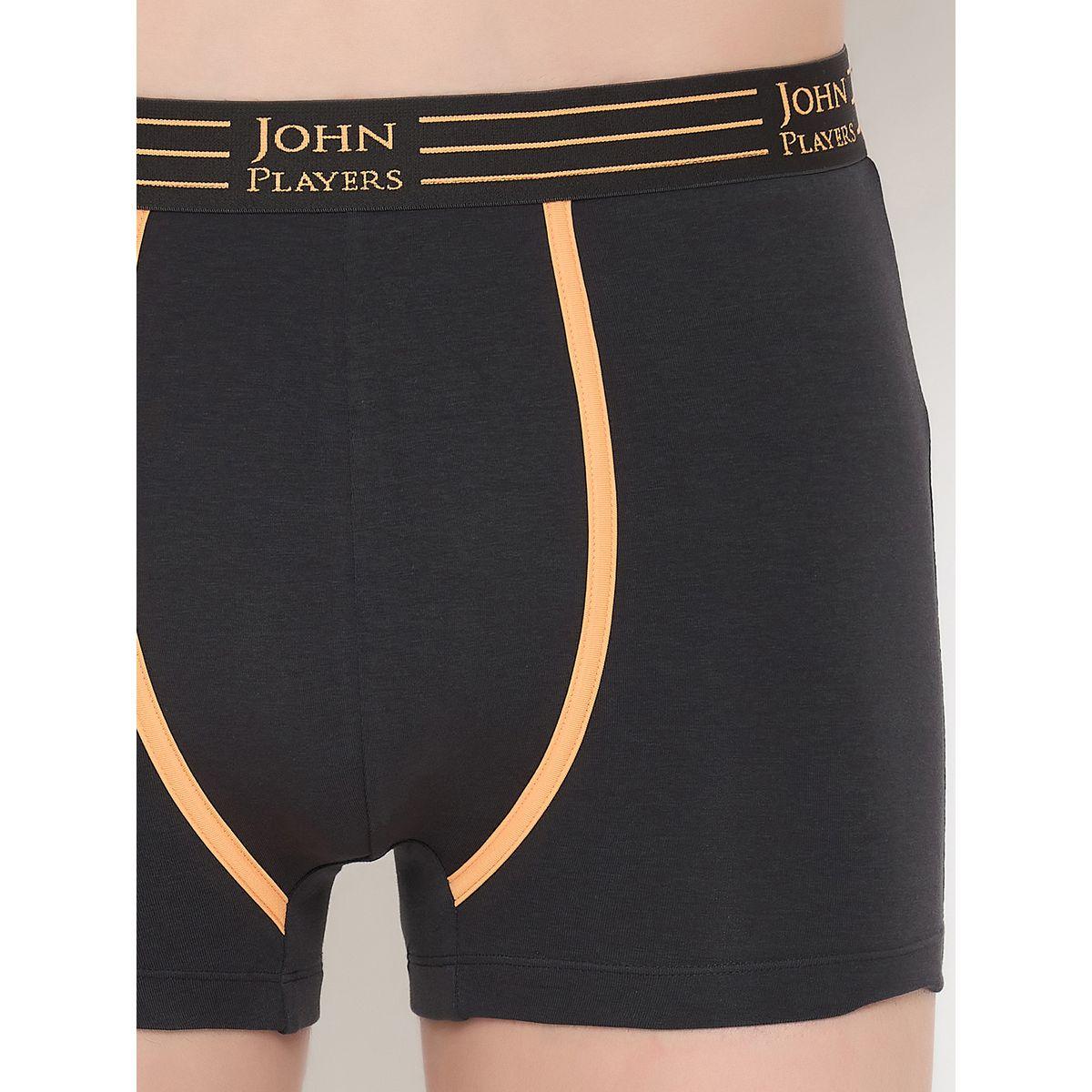 John Player Pack of 2 - Solid Trunks with Striped Waistband-men-clothing-innerwear-underwear-image-6