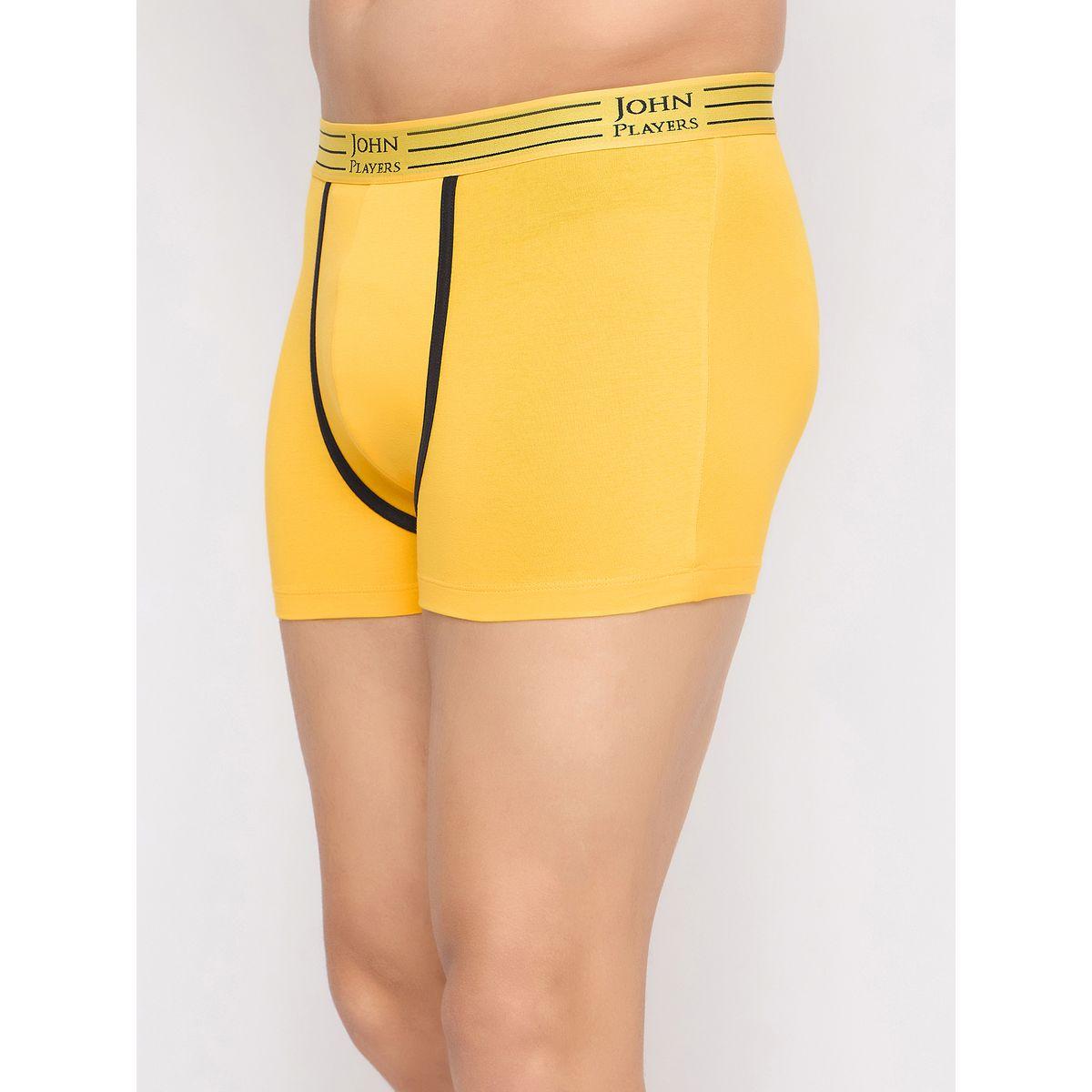 John Player Pack of 2 - Solid Trunks with Striped Waistband-men-clothing-innerwear-underwear-image-3