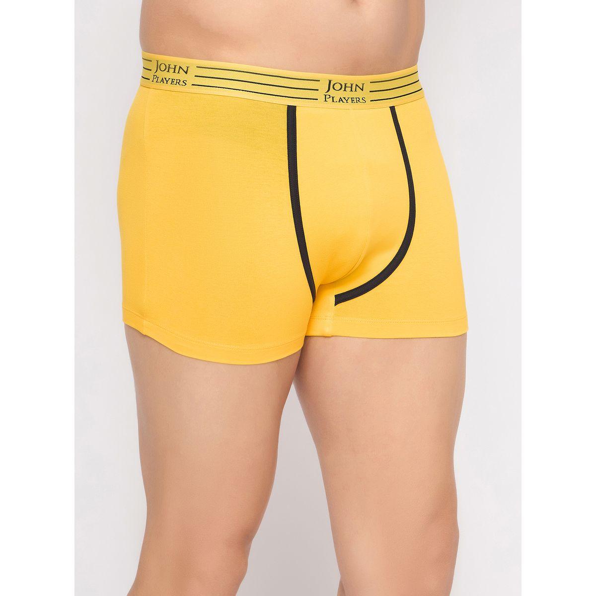 John Player Pack of 2 - Solid Trunks with Striped Waistband-men-clothing-innerwear-underwear-image-4