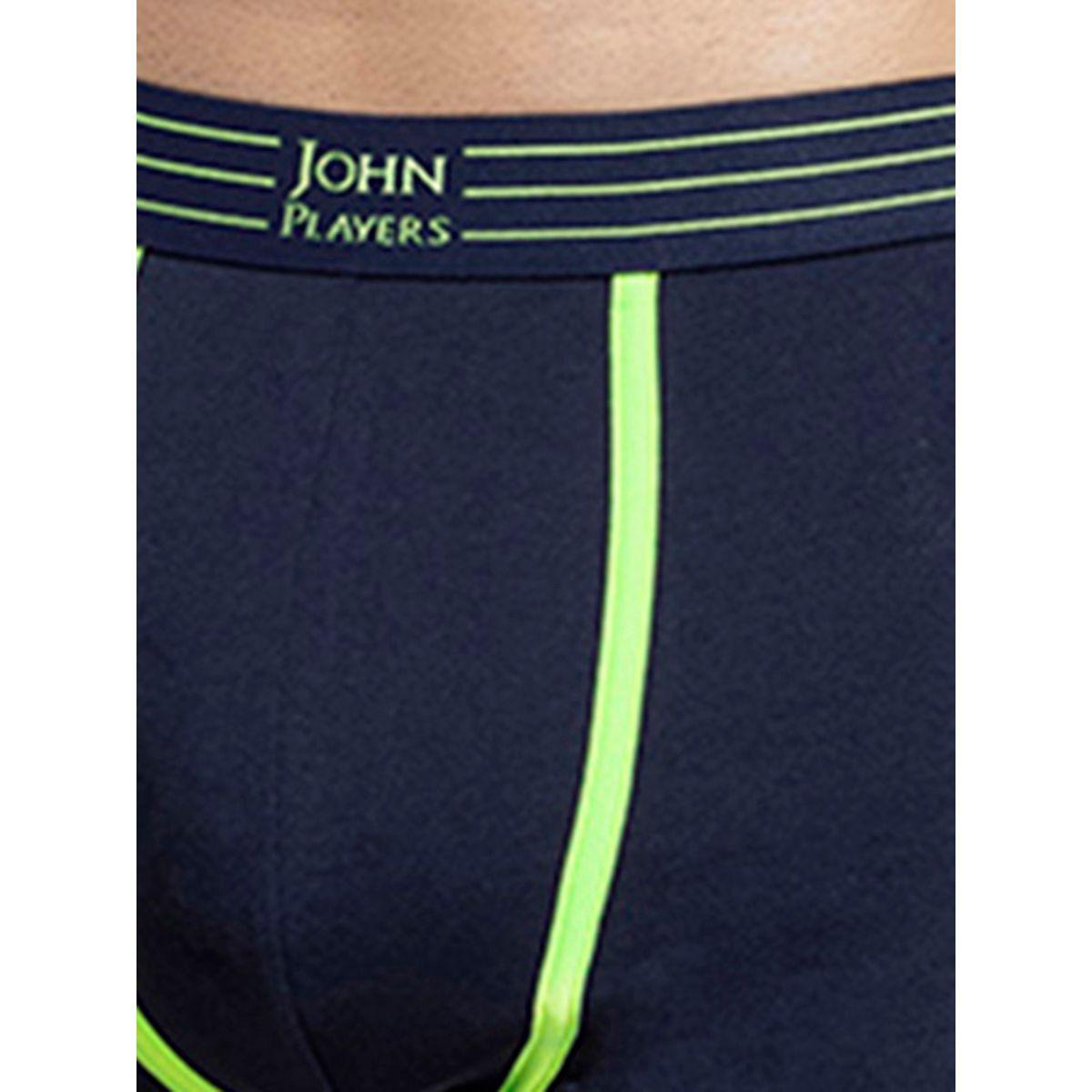 John Player Pack of 2 - Solid Trunks with Striped Waistband-men-clothing-innerwear-underwear-image-6