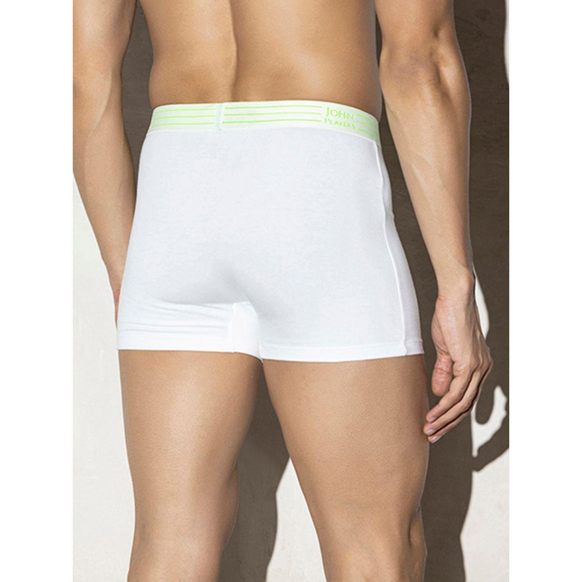John Player Pack of 2 - Solid Trunks with Striped Waistband-men-clothing-innerwear-underwear-image-4