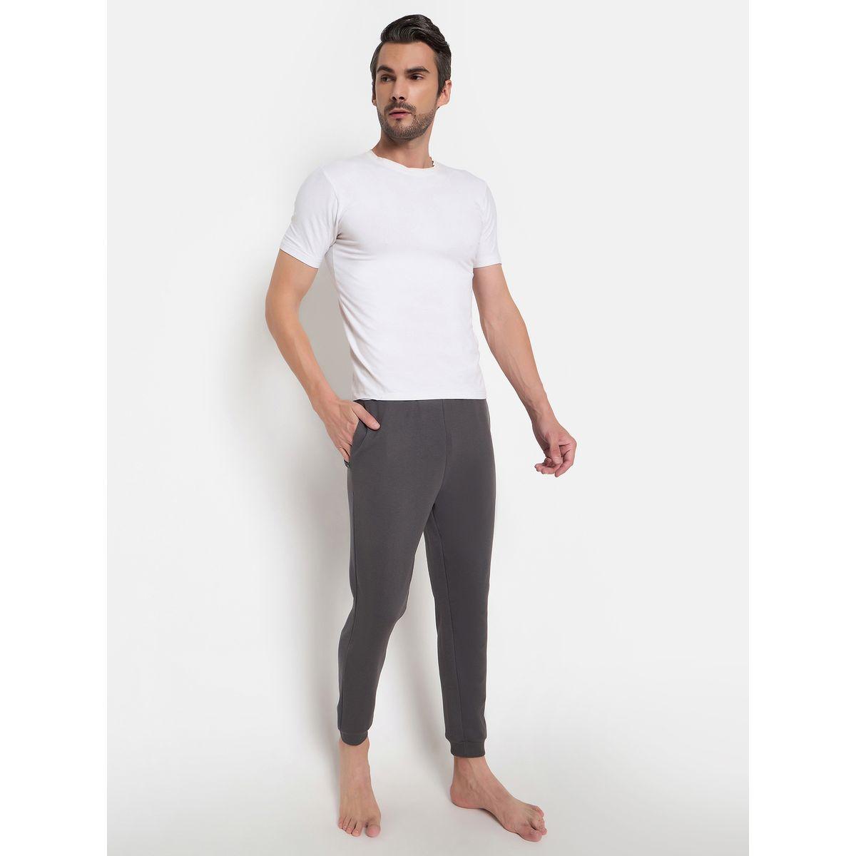 John Player Solid Elasticated Waistband Cotton Joggers-men-clothing-sportswearandactivewear-bottoms-image-1