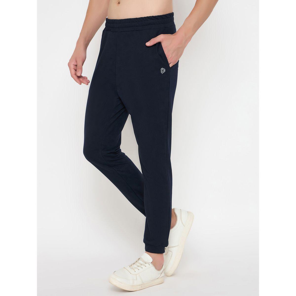 John Player Solid Elasticated Waistband Cotton Joggers-men-clothing-sportswearandactivewear-bottoms-image-3