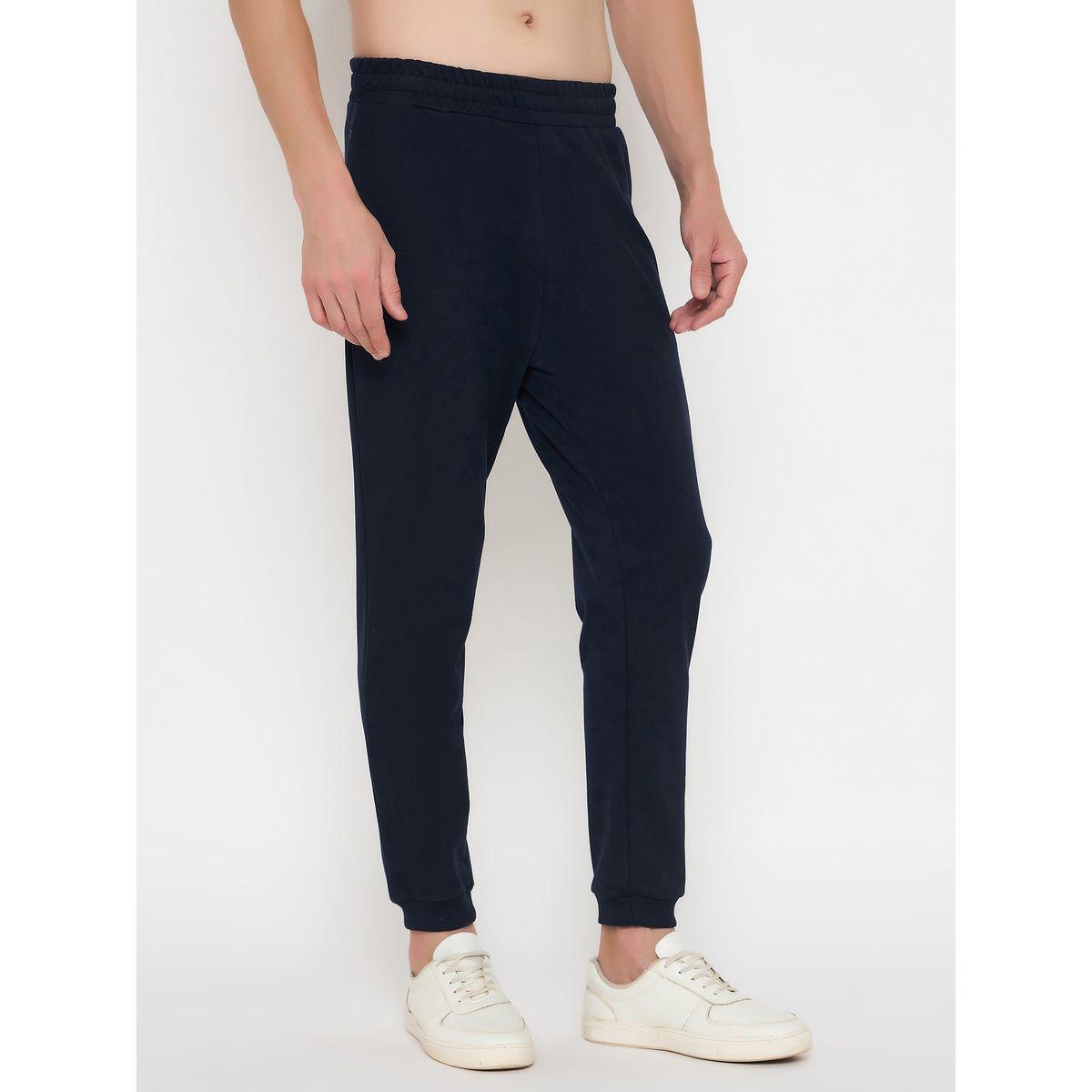 John Player Solid Elasticated Waistband Cotton Joggers-men-clothing-sportswearandactivewear-bottoms-image-4