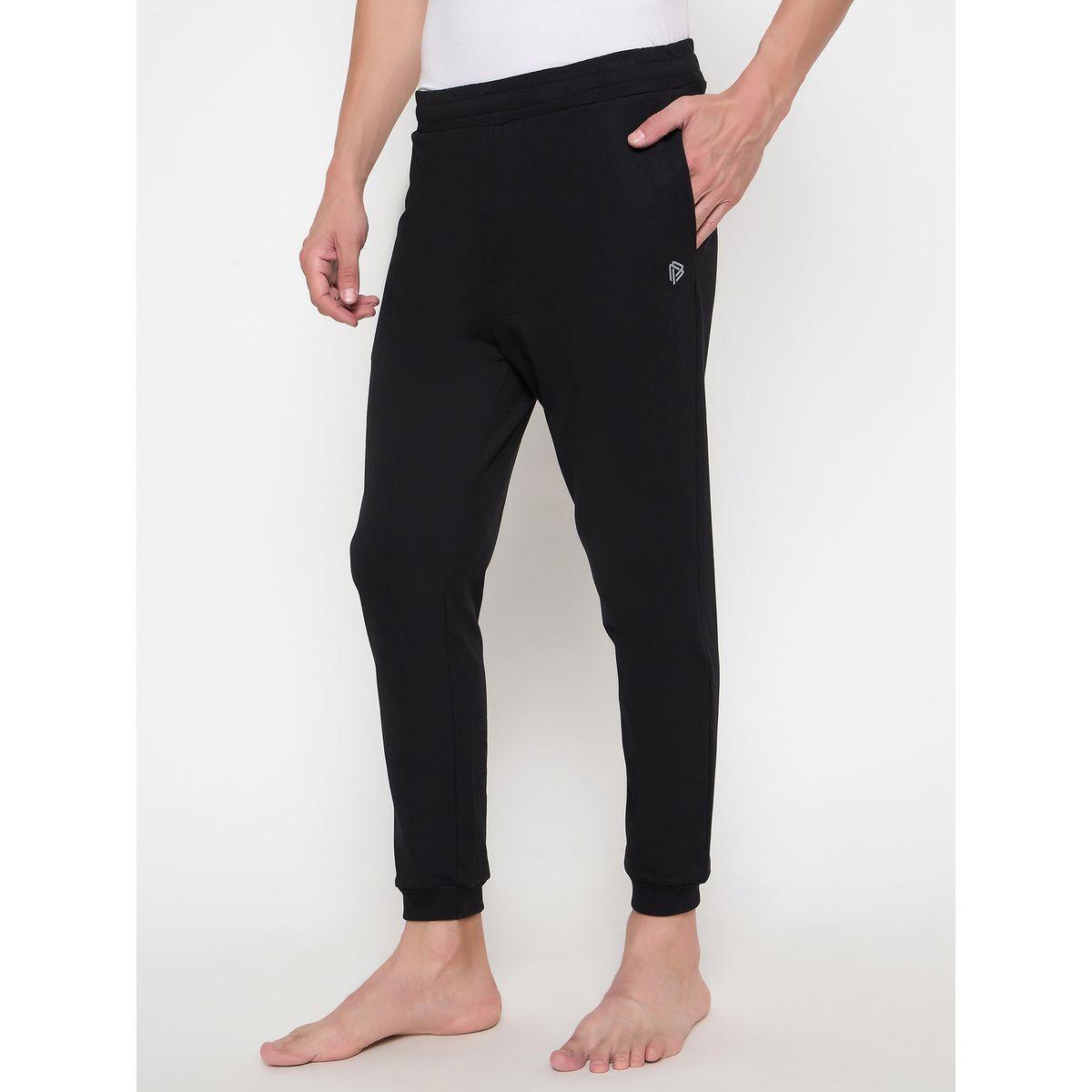 John Player Solid Elasticated Waistband Cotton Joggers-men-clothing-sportswearandactivewear-bottoms-image-3