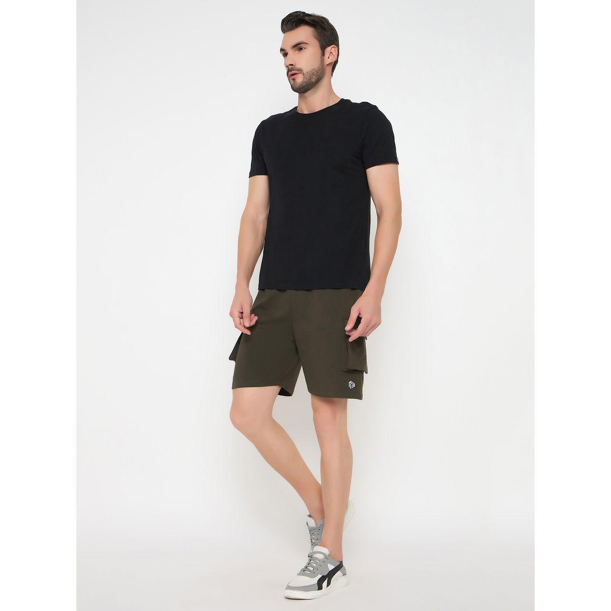 John Player Solid Drawstring Waist Lounge Shorts with Pockets-men-clothing-sportswearandactivewear-bottoms-image-1