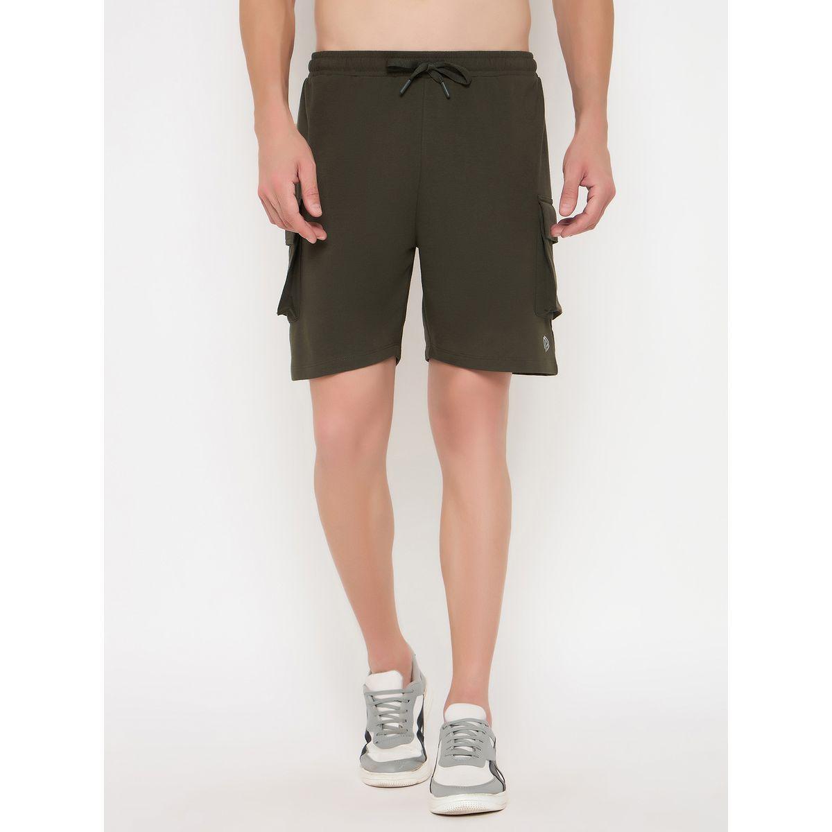 John Player Solid Drawstring Waist Lounge Shorts with Pockets-men-clothing-sportswearandactivewear-bottoms-image-2