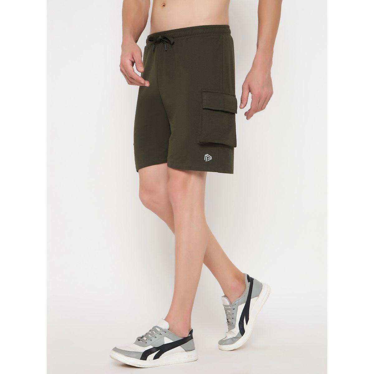 John Player Solid Drawstring Waist Lounge Shorts with Pockets-men-clothing-sportswearandactivewear-bottoms-image-3