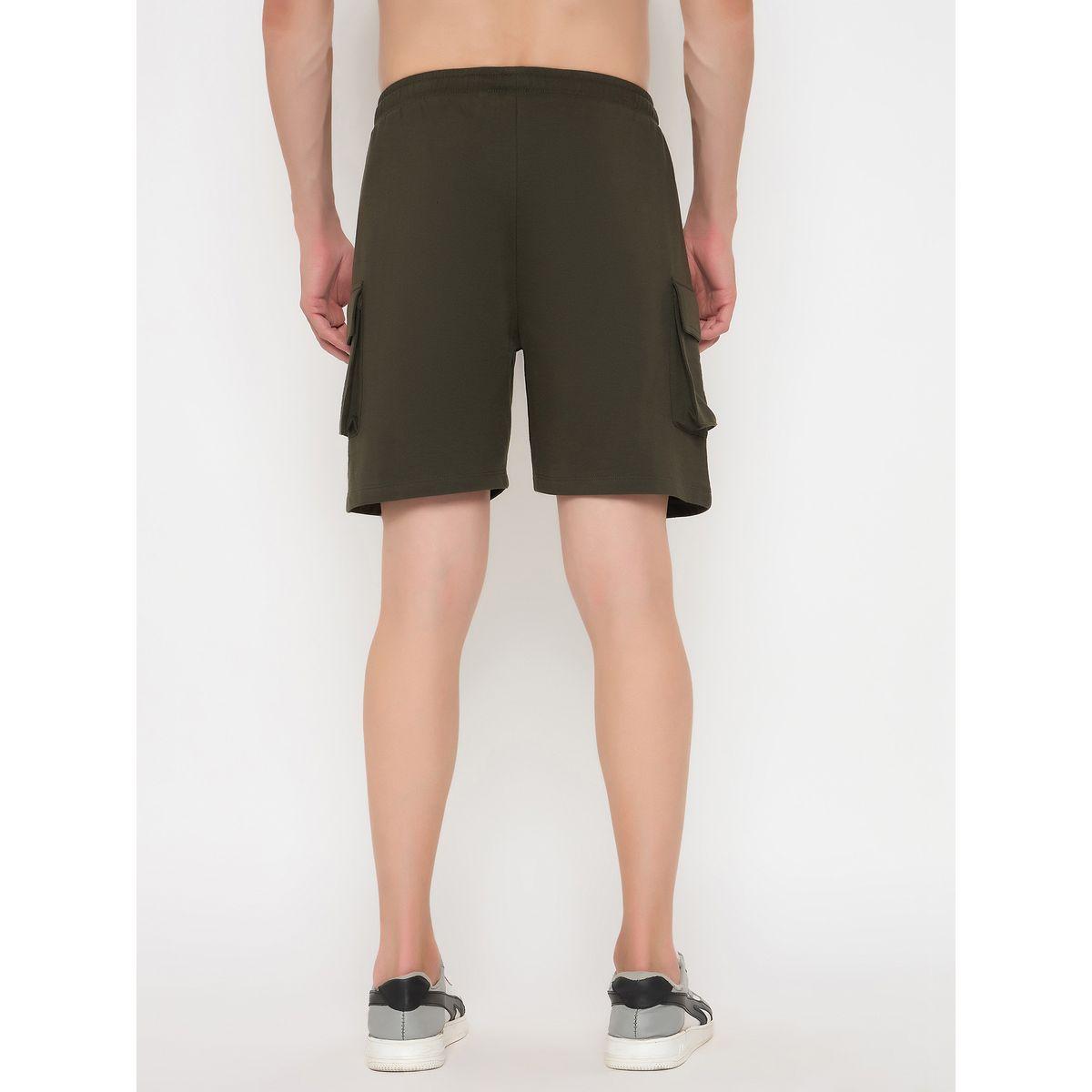 John Player Solid Drawstring Waist Lounge Shorts with Pockets-men-clothing-sportswearandactivewear-bottoms-image-5