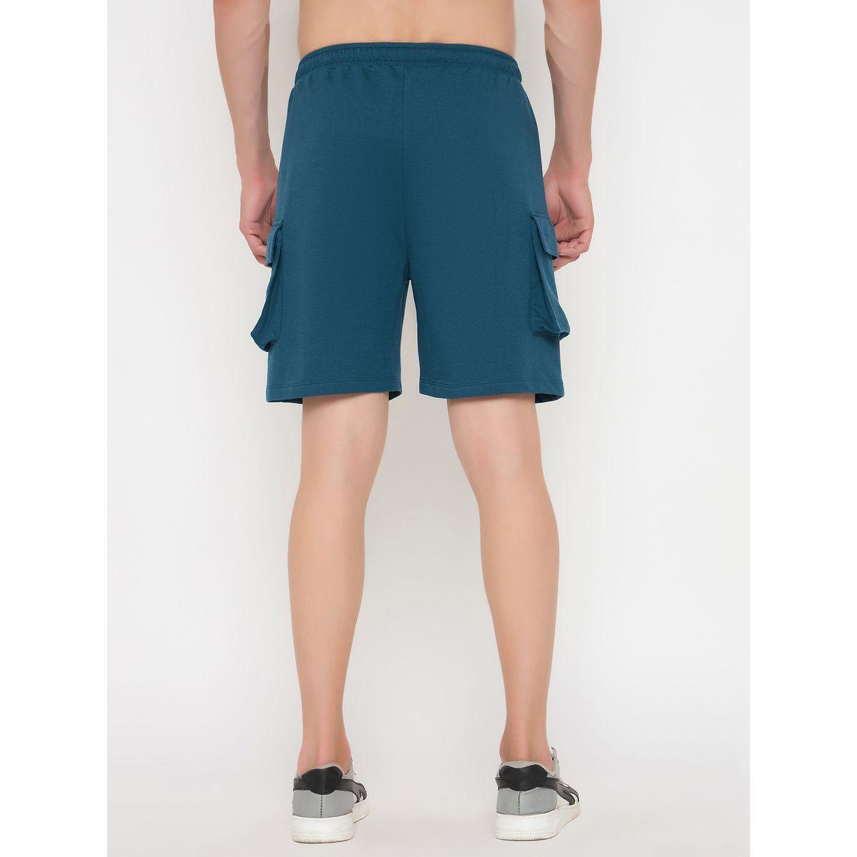 John Player Solid Drawstring Waist Lounge Shorts with Pockets-men-clothing-sportswearandactivewear-bottoms-image-5