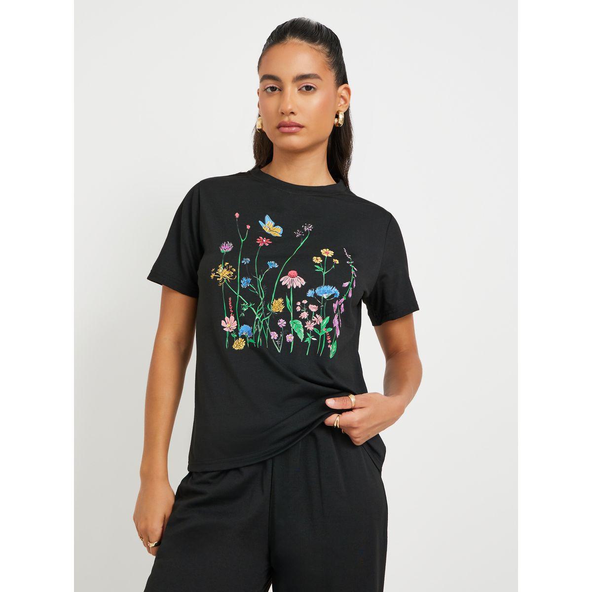 Styli Floral Printed Short Sleeve T-Shirt and Joggers Co-Ords-women-clothing-coordsets-image-3
